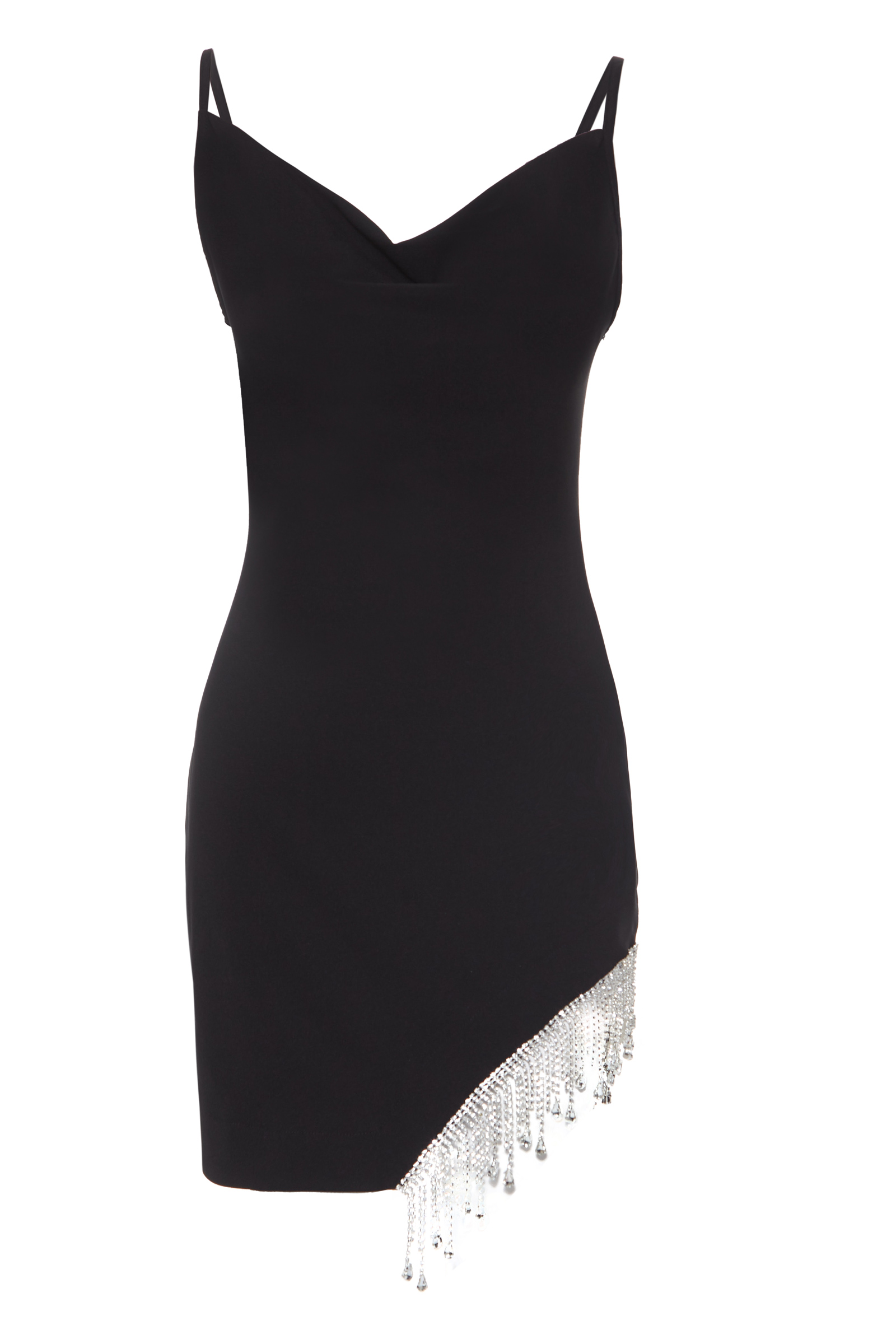 Black Crepe Sleeveless Mini Dress