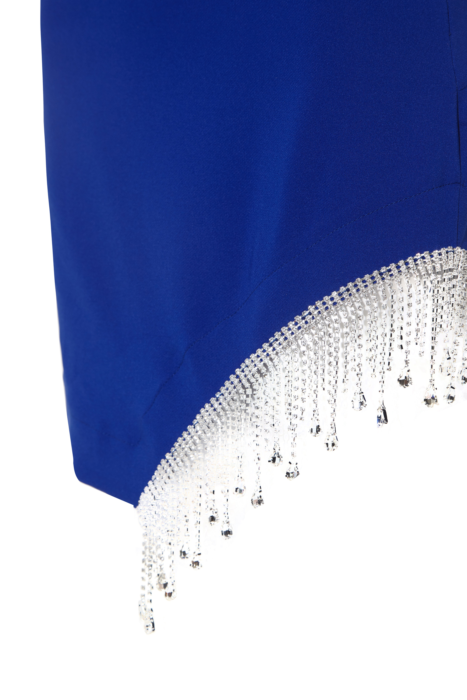 Blue Crepe Sleeveless Mini Dress