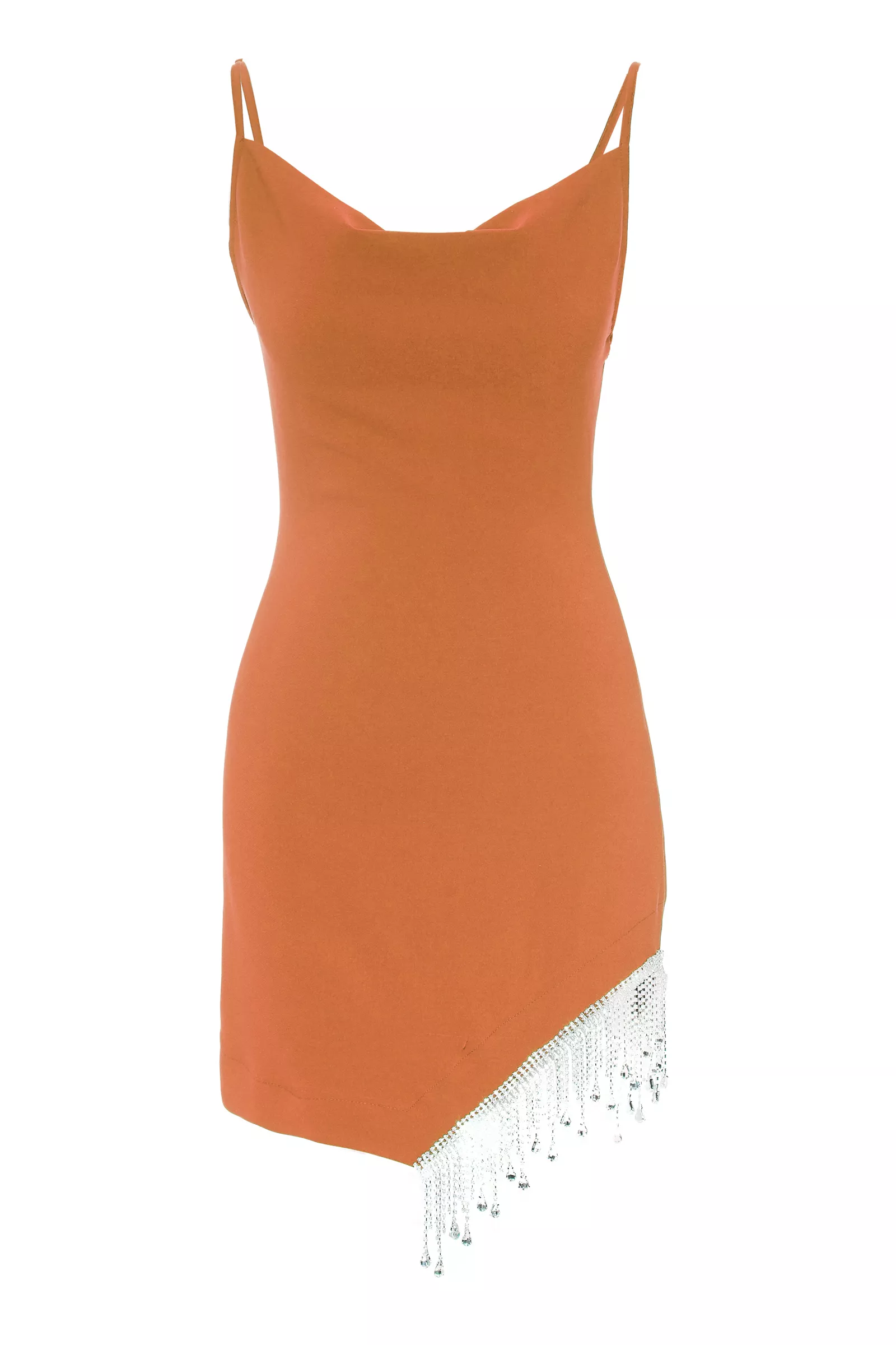 Blue Crepe Sleeveless Mini Dress