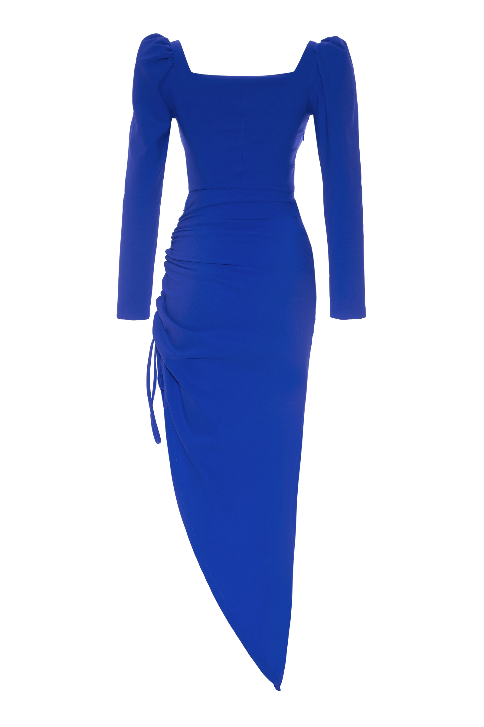 Sax Crepe Long Sleeve Maxi Dress