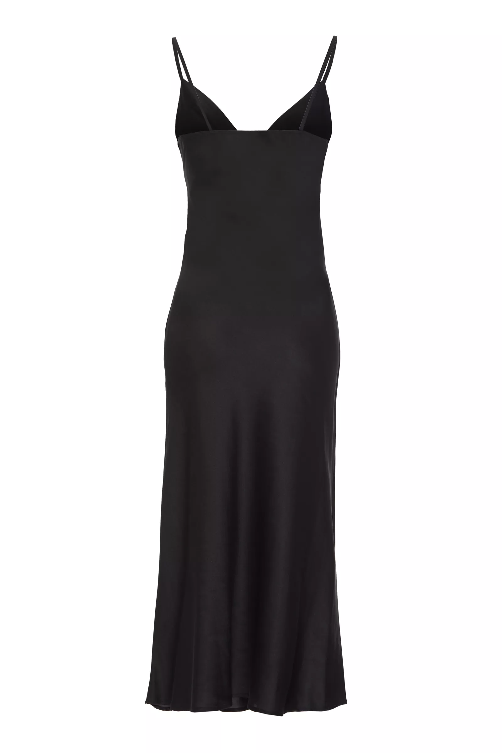 Black Satin Sleeveless Maxi Dress