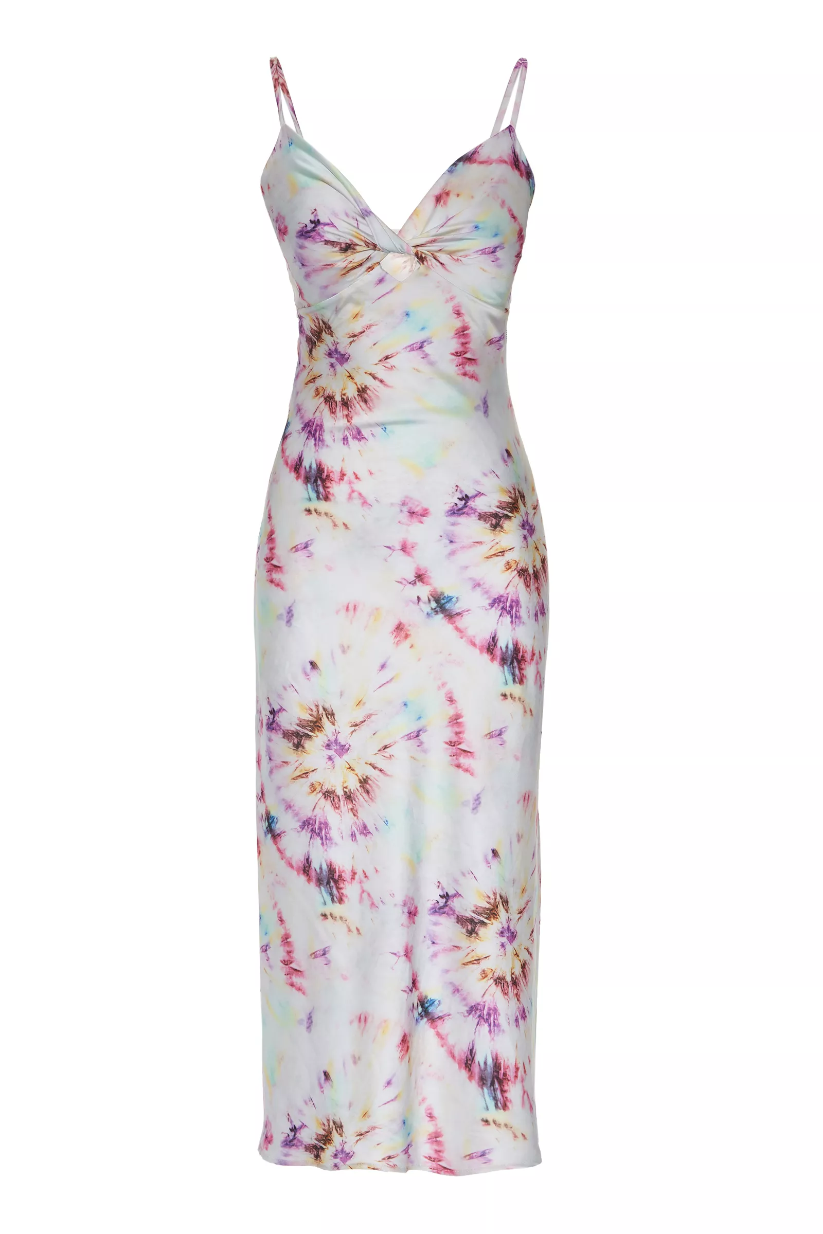 Printed Satin Sleeveless Maxi Dress