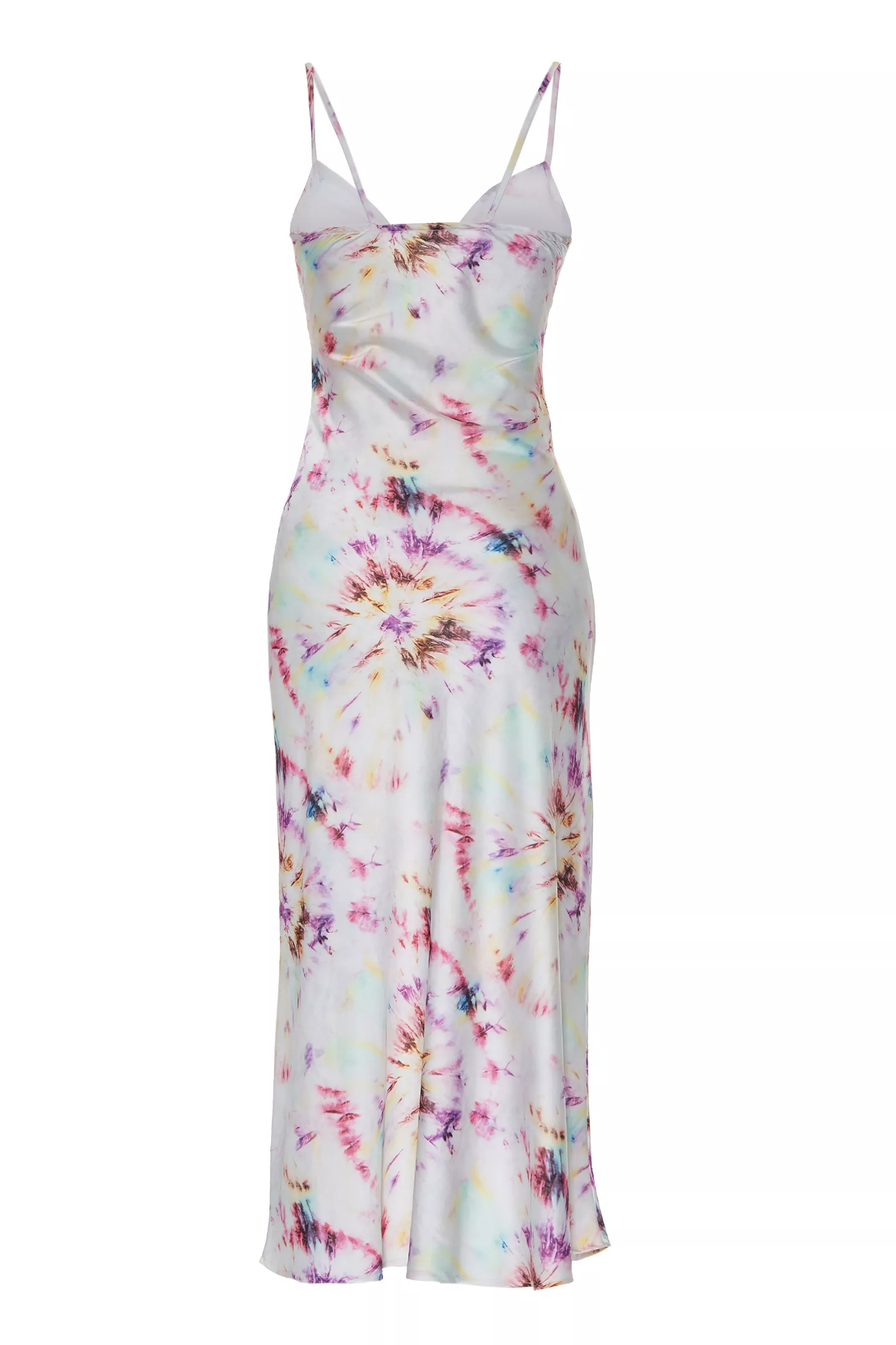 Printed Satin Sleeveless Maxi Dress