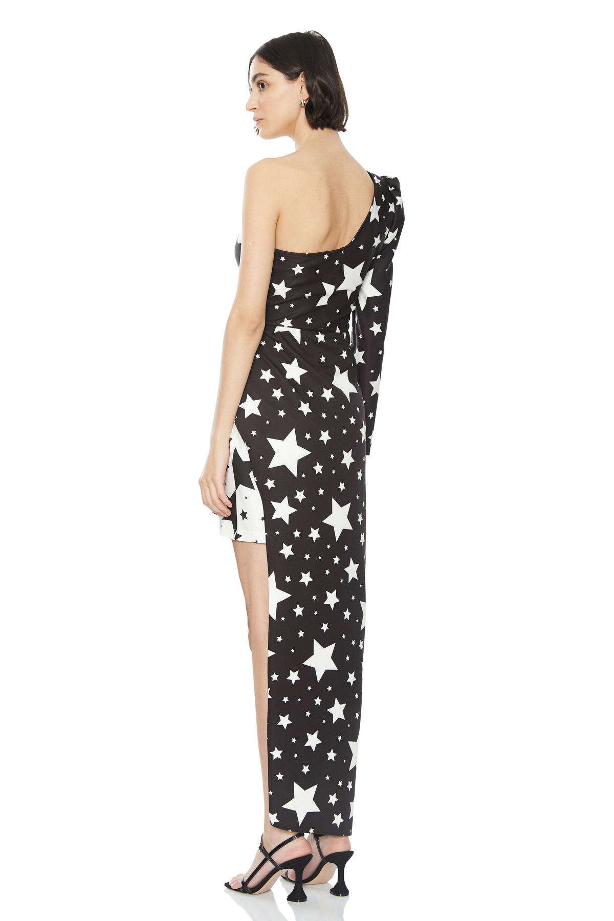 Printed Crepe One Arm Maxi Dress
