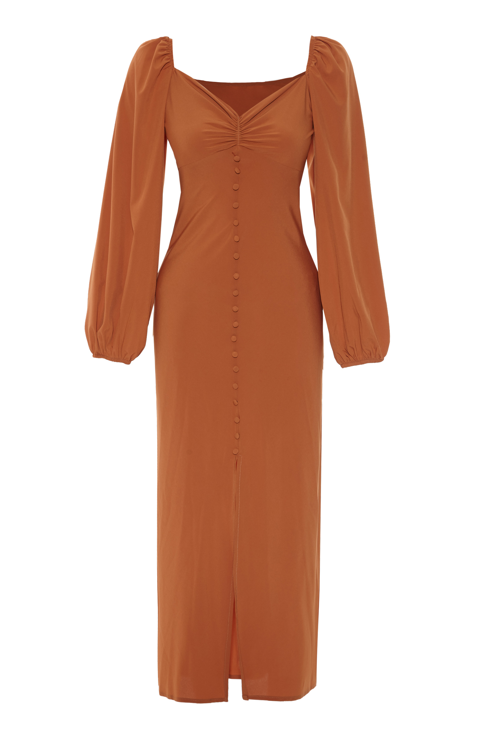 Satin Long Sleeve Maxi Dress