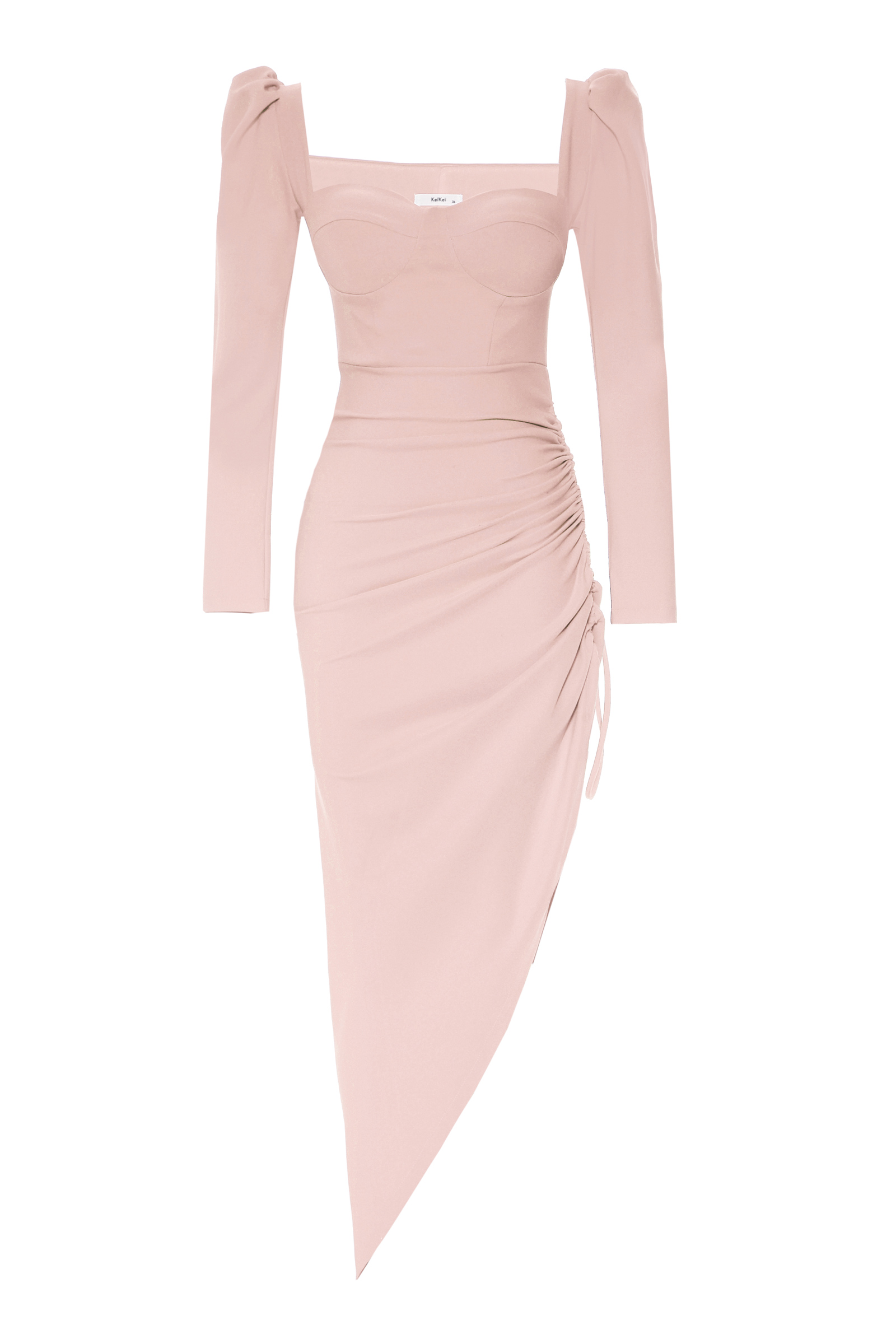 Puppy Crepe Long Sleeve Maxi Dress