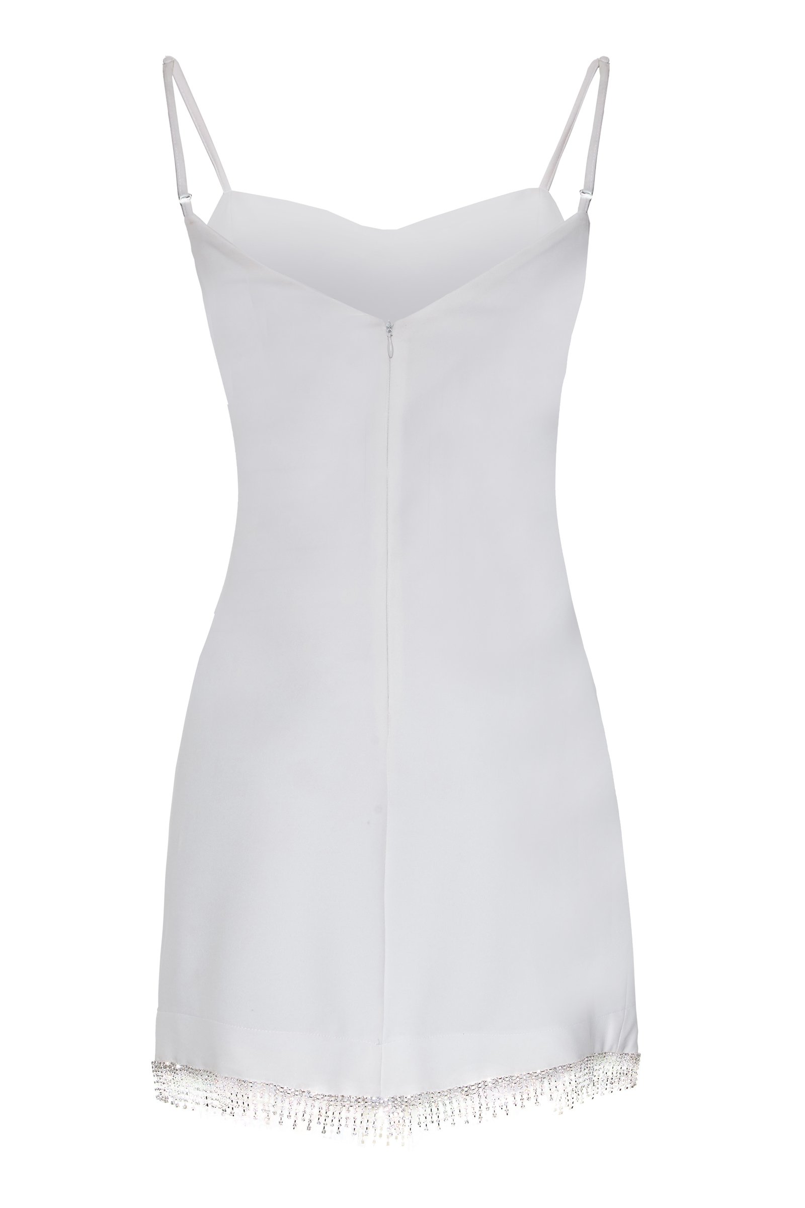 White Plus Size Crepe Sleeveless Mini Dress