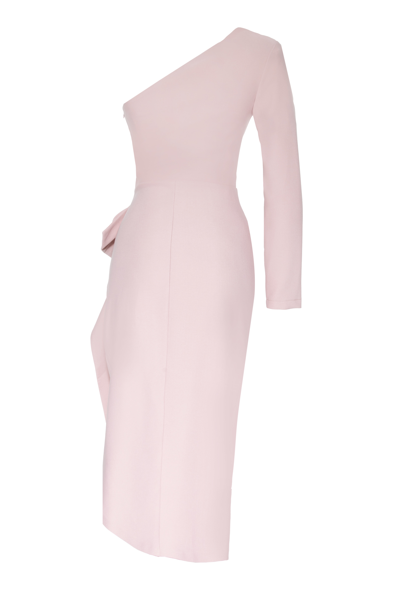 Puppy crepe one arm midi dress