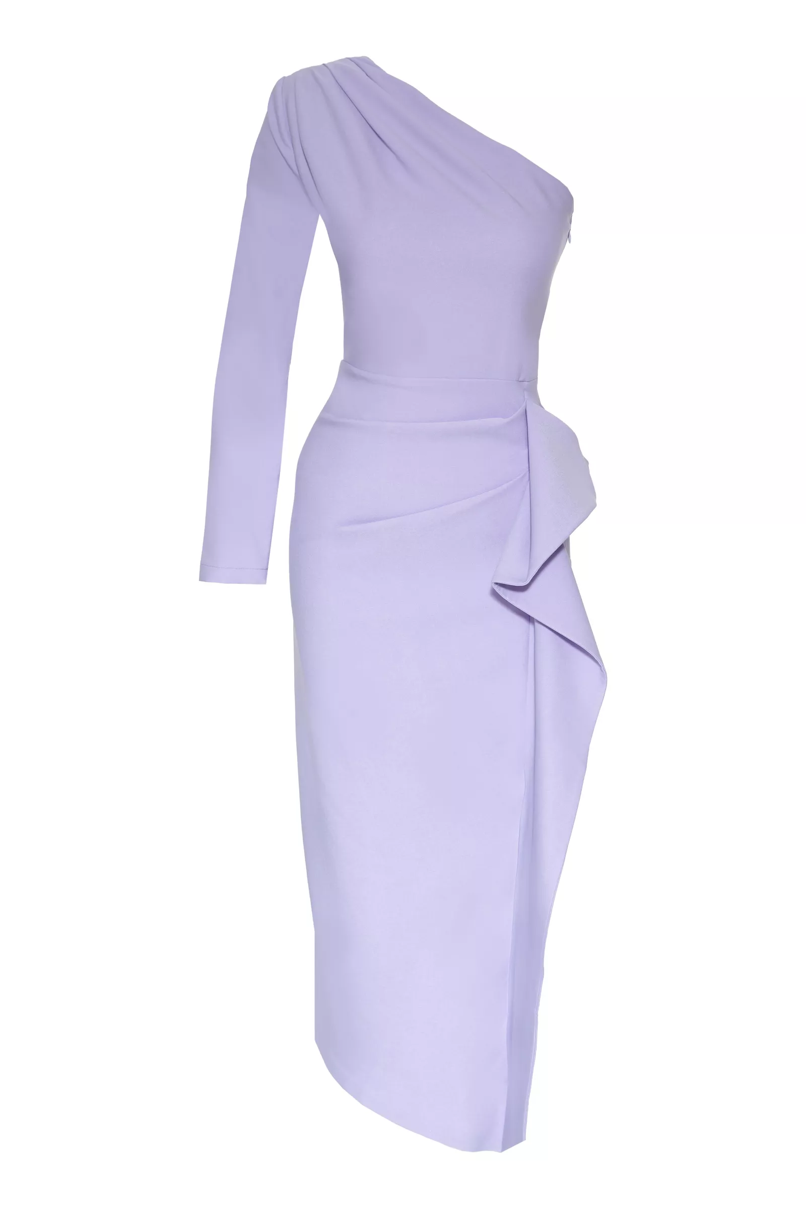 Lilac Crepe Midi Dress