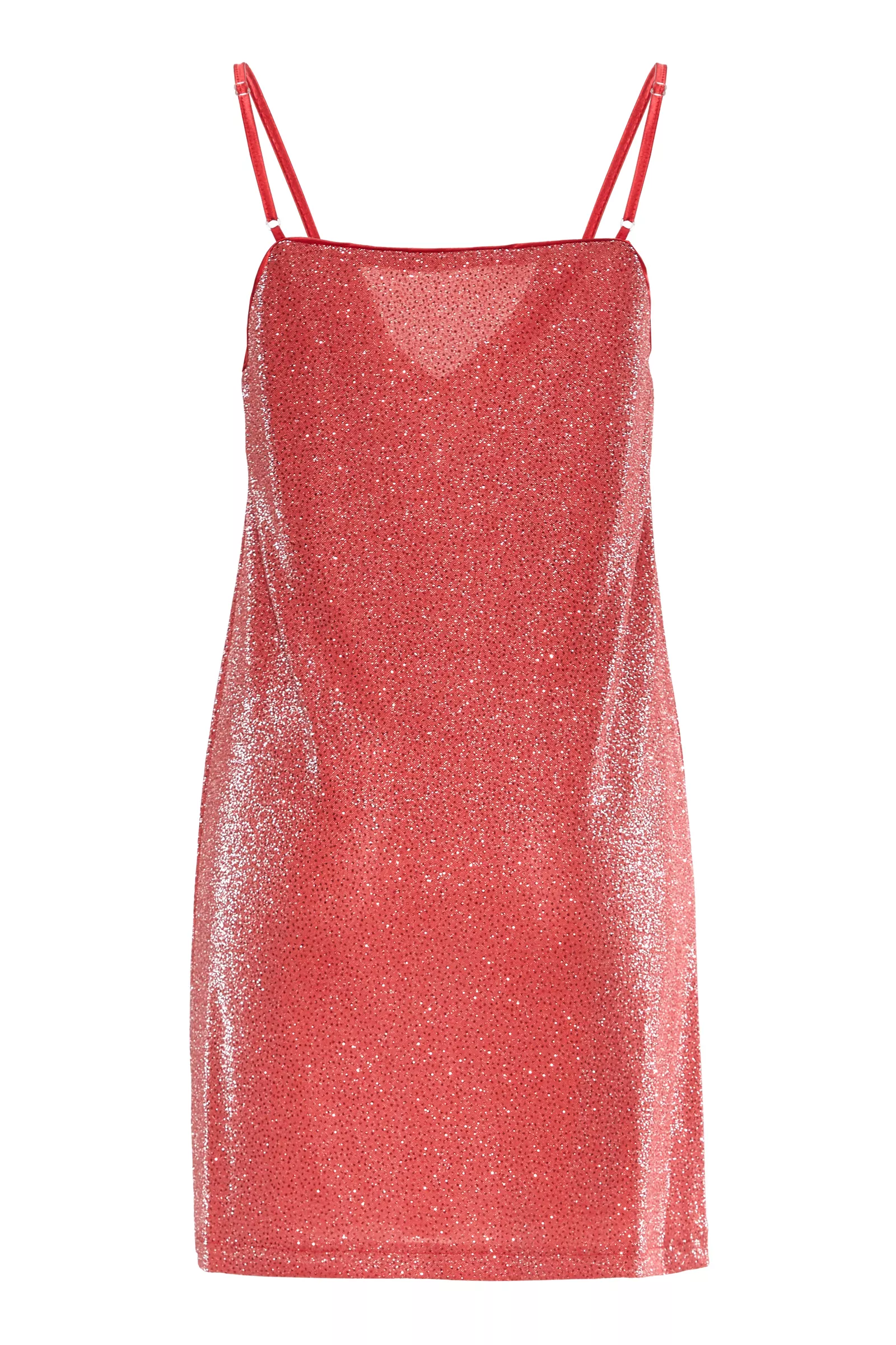 Red Sequin Sleeveless Mini Dress