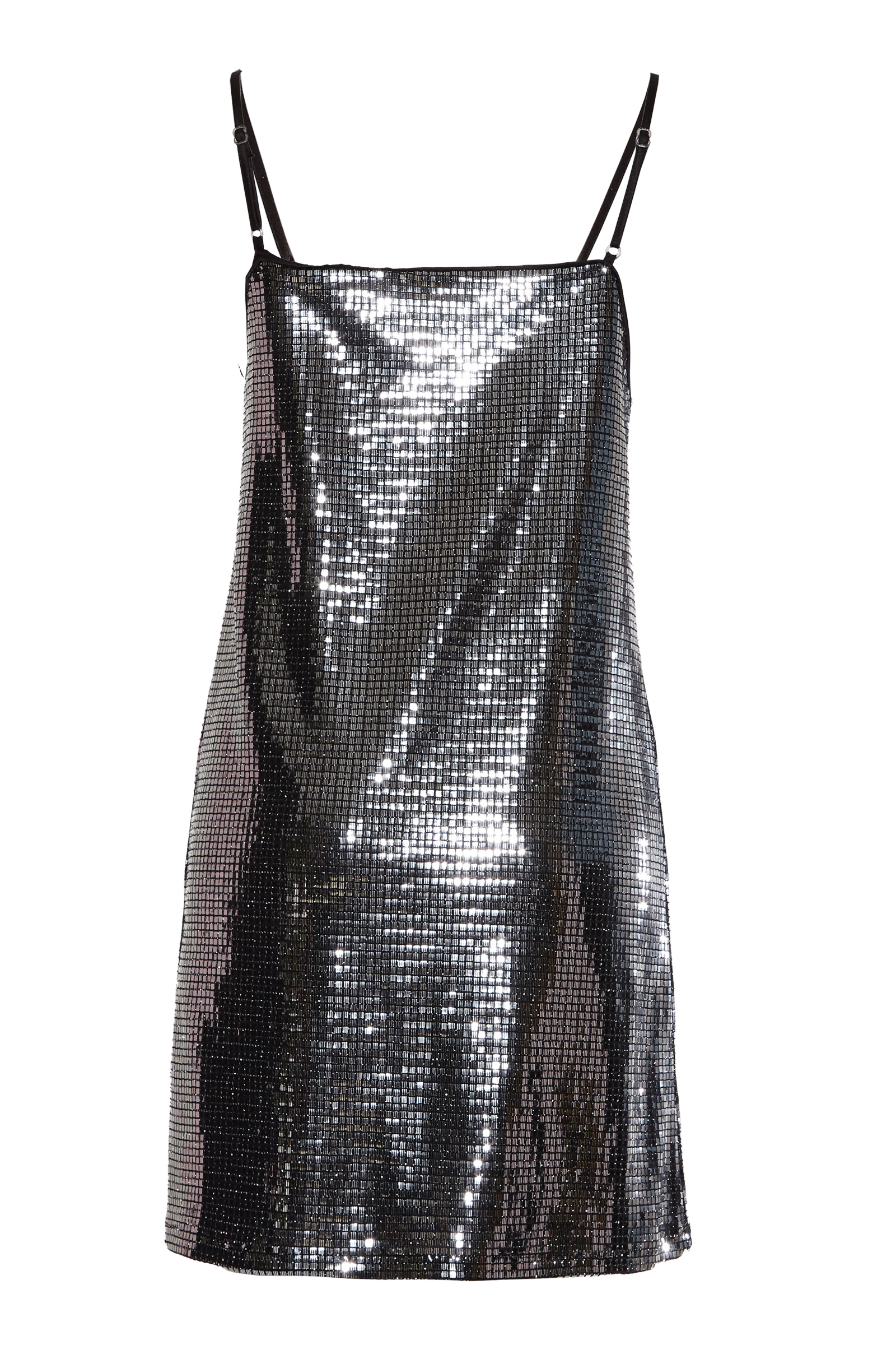 Silver Sequin Sleeveless Mini Dress