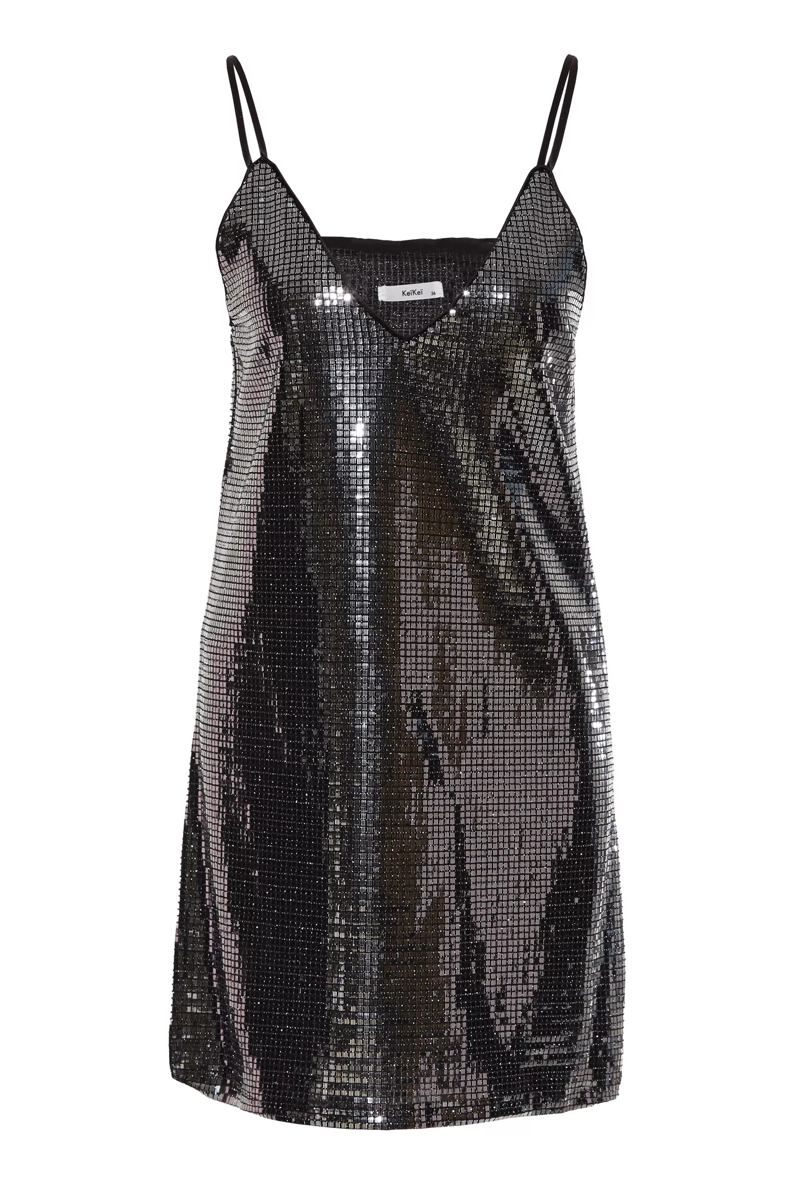 Silver Sequin Sleeveless Mini Dress