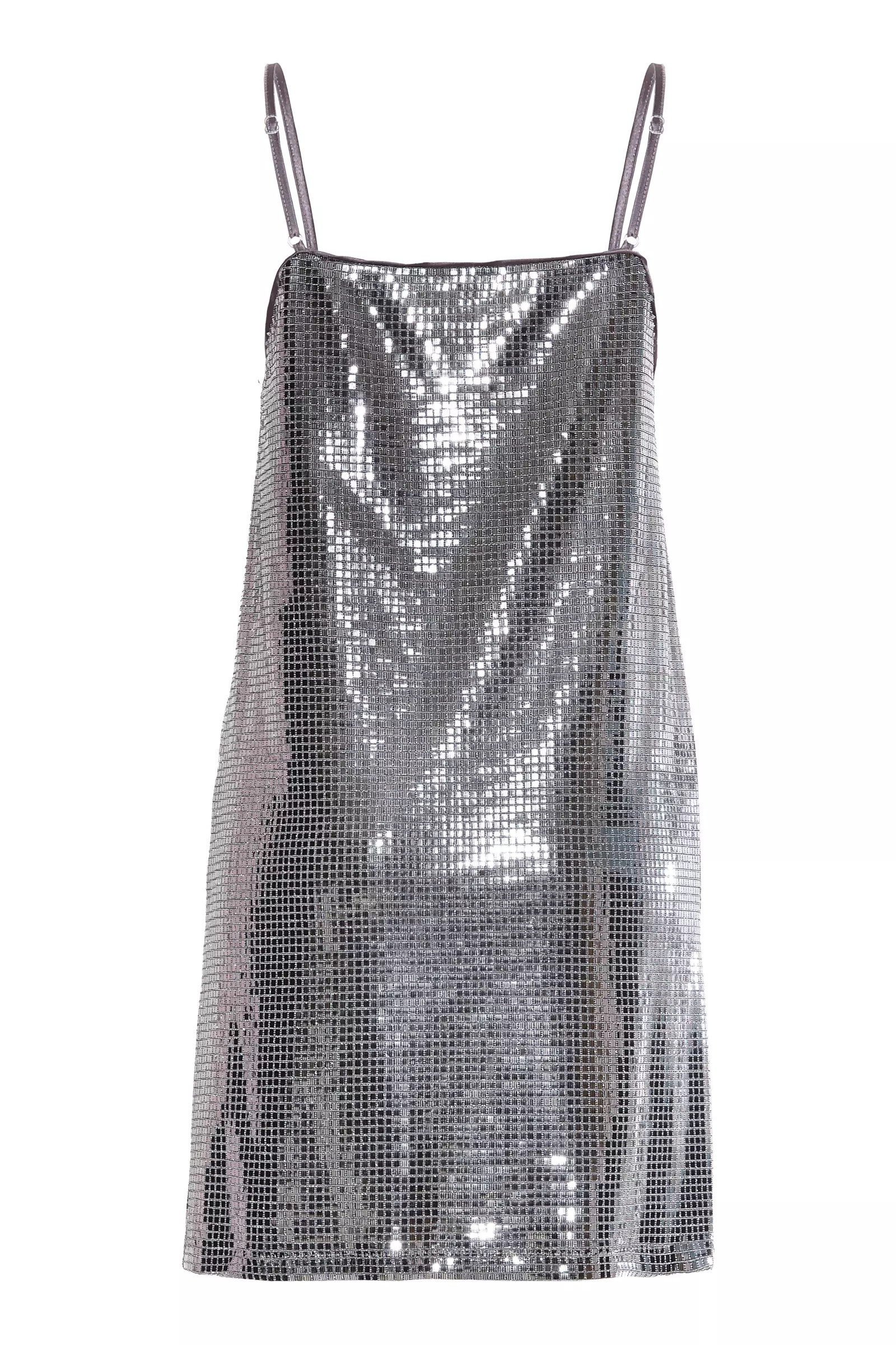 Gray Sequin Sleeveless Mini Dress