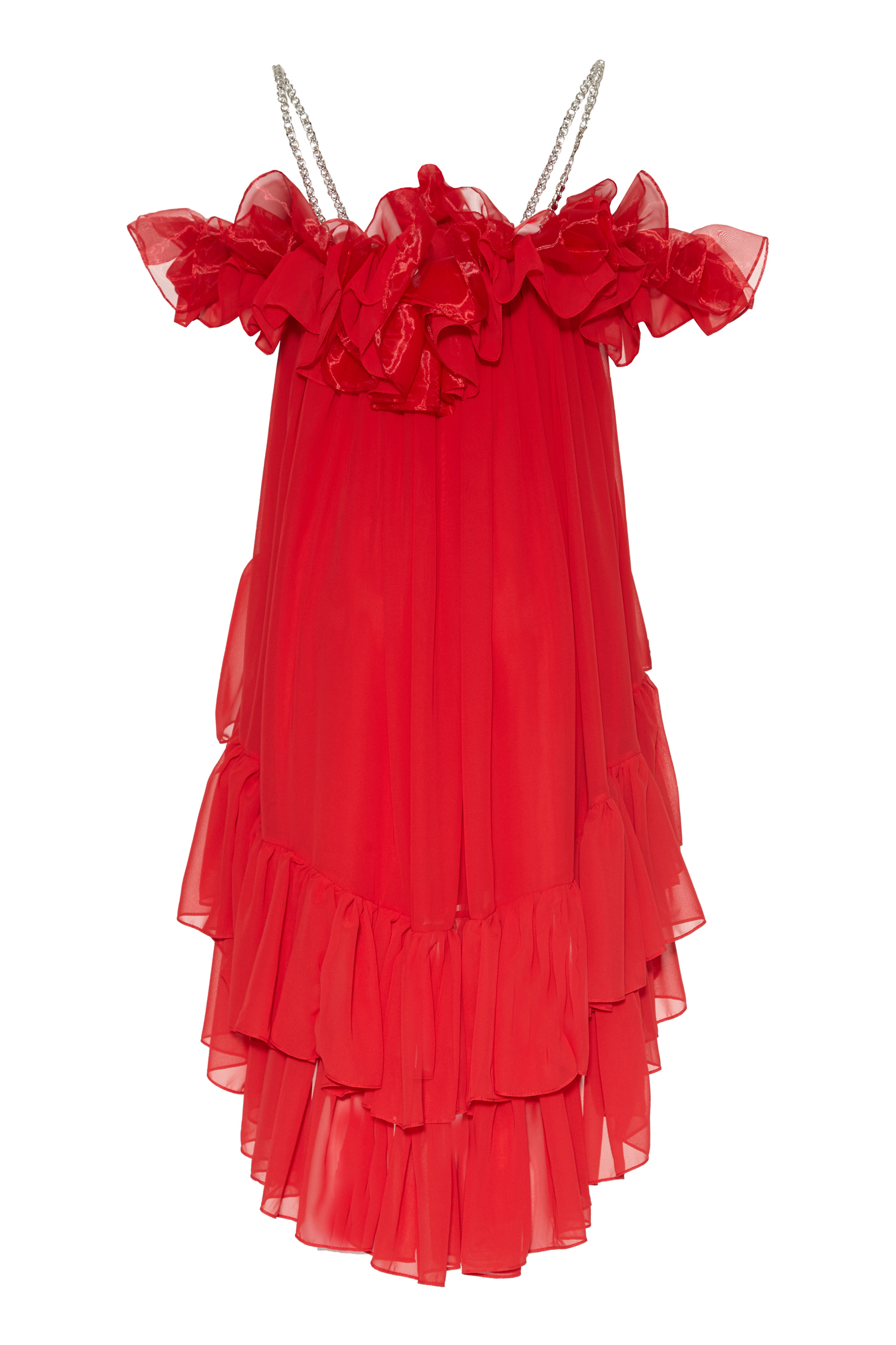 Red Sifon Sleeveless Mini Dress