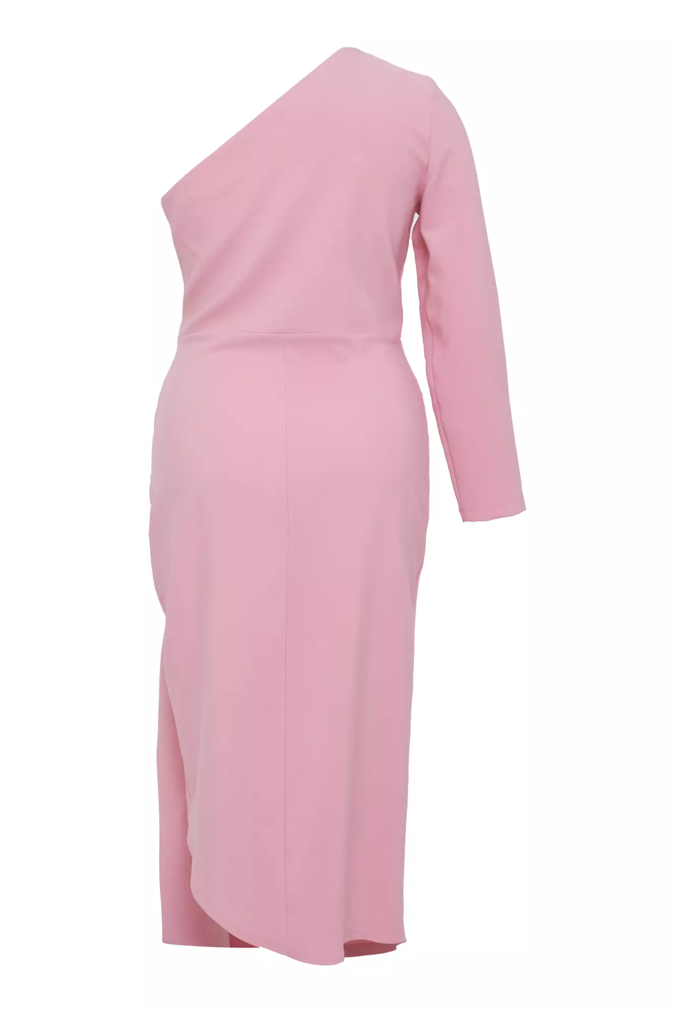 Blush Plus Size Crepe Long Sleeve Midi Dress