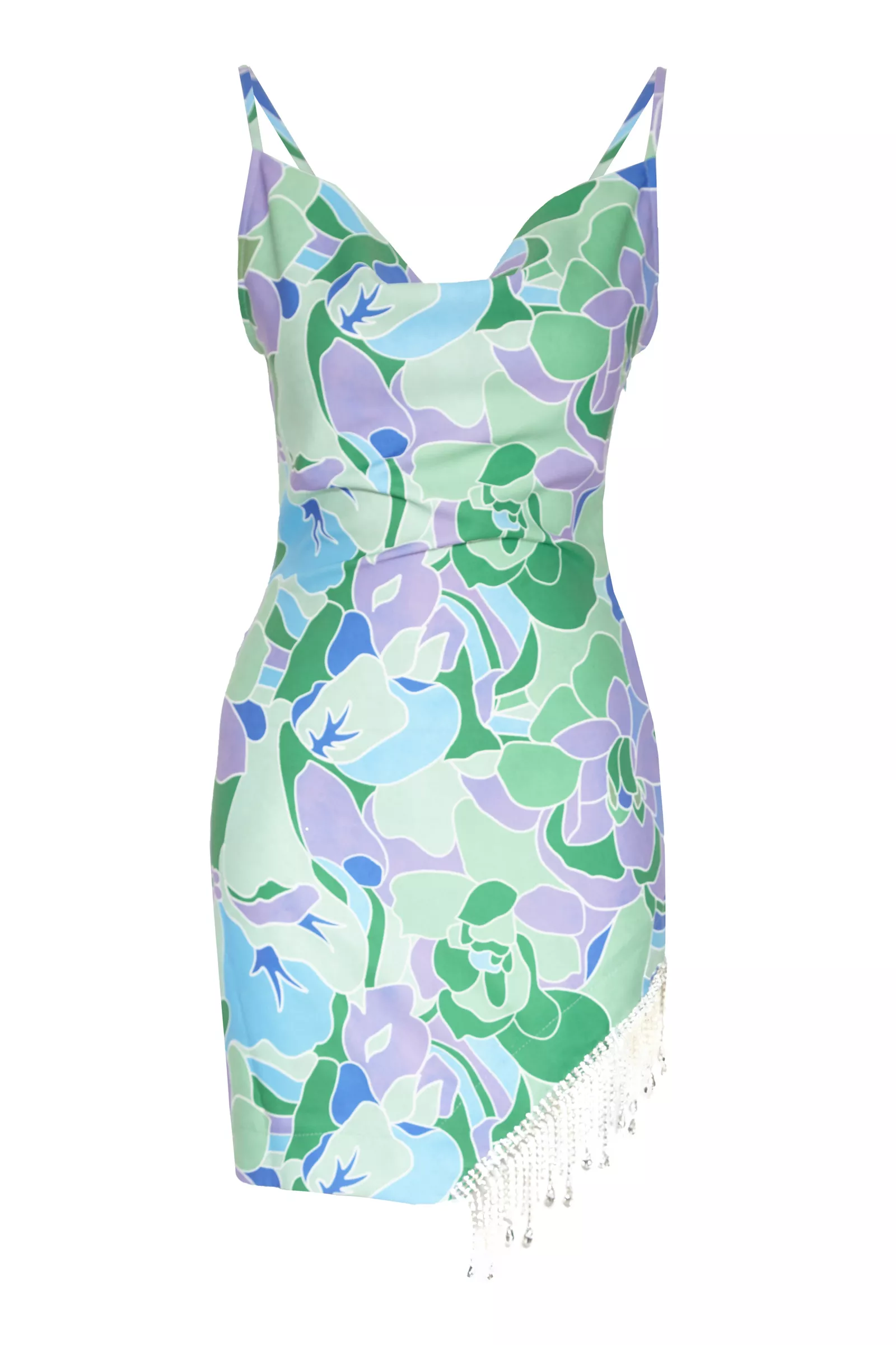 Printed Crepe Sleeveless Mini Dress