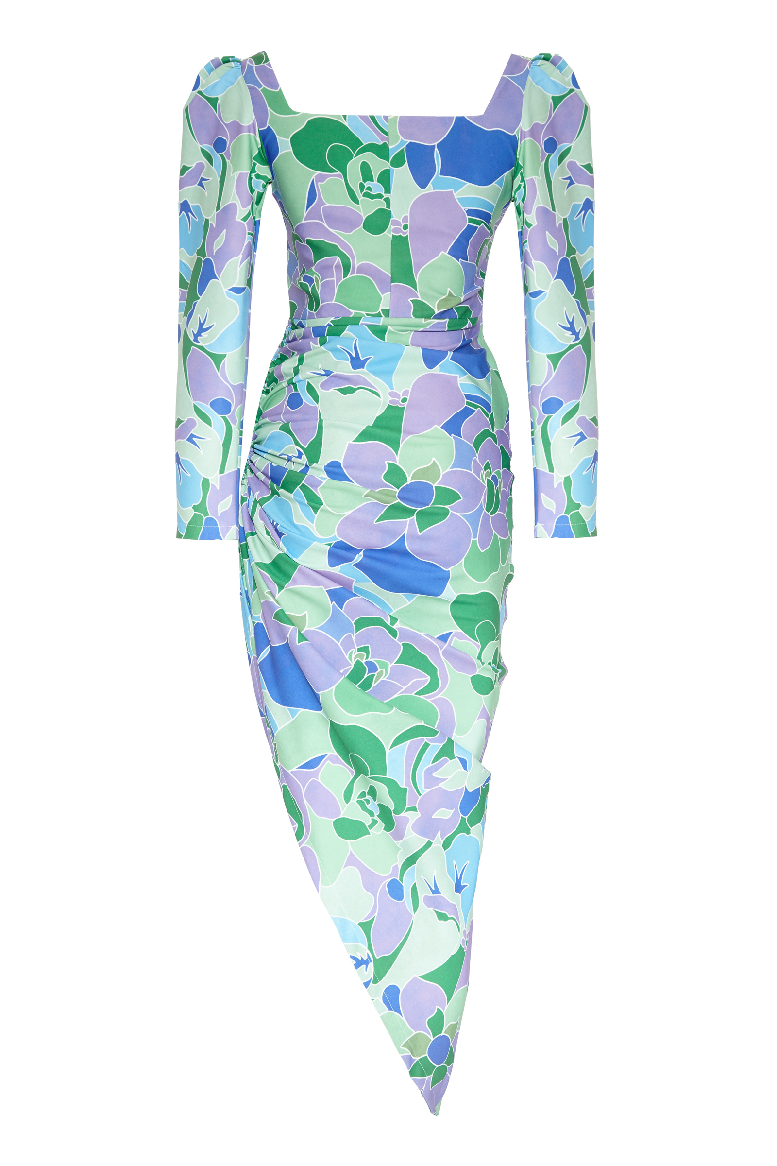 Crepe Long Sleeve Maxi Dress