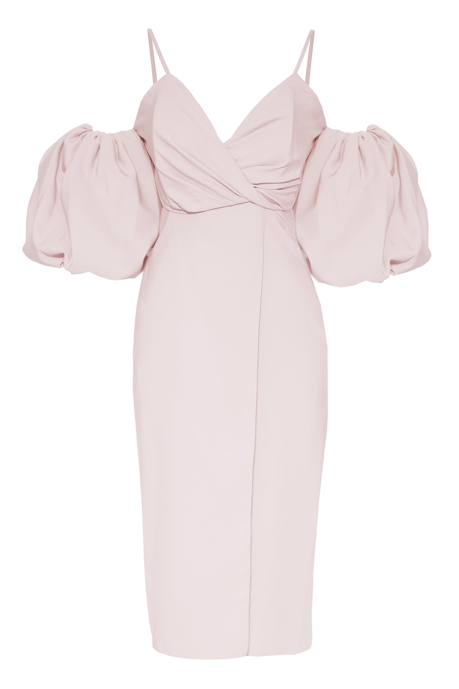 Puppy Crepe Short Sleeve Midi Dress