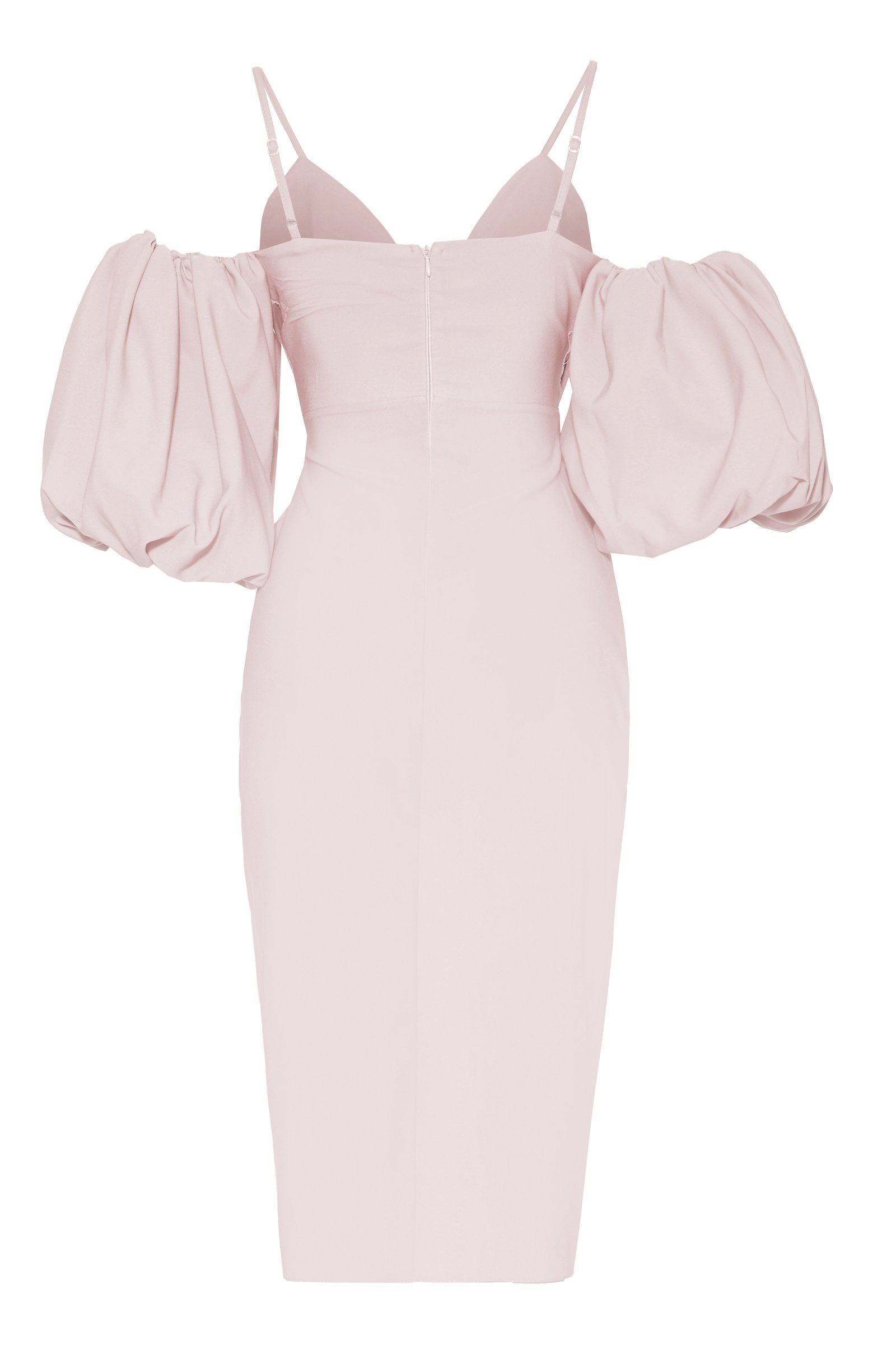 Puppy Crepe Short Sleeve Midi Dress