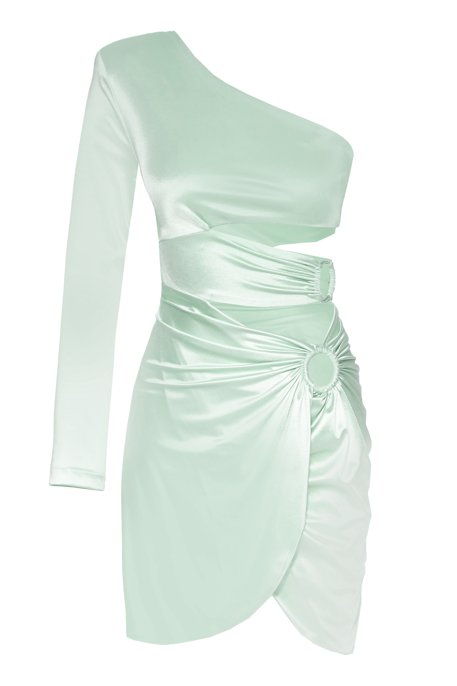 Mint Green Satin Mini Dress