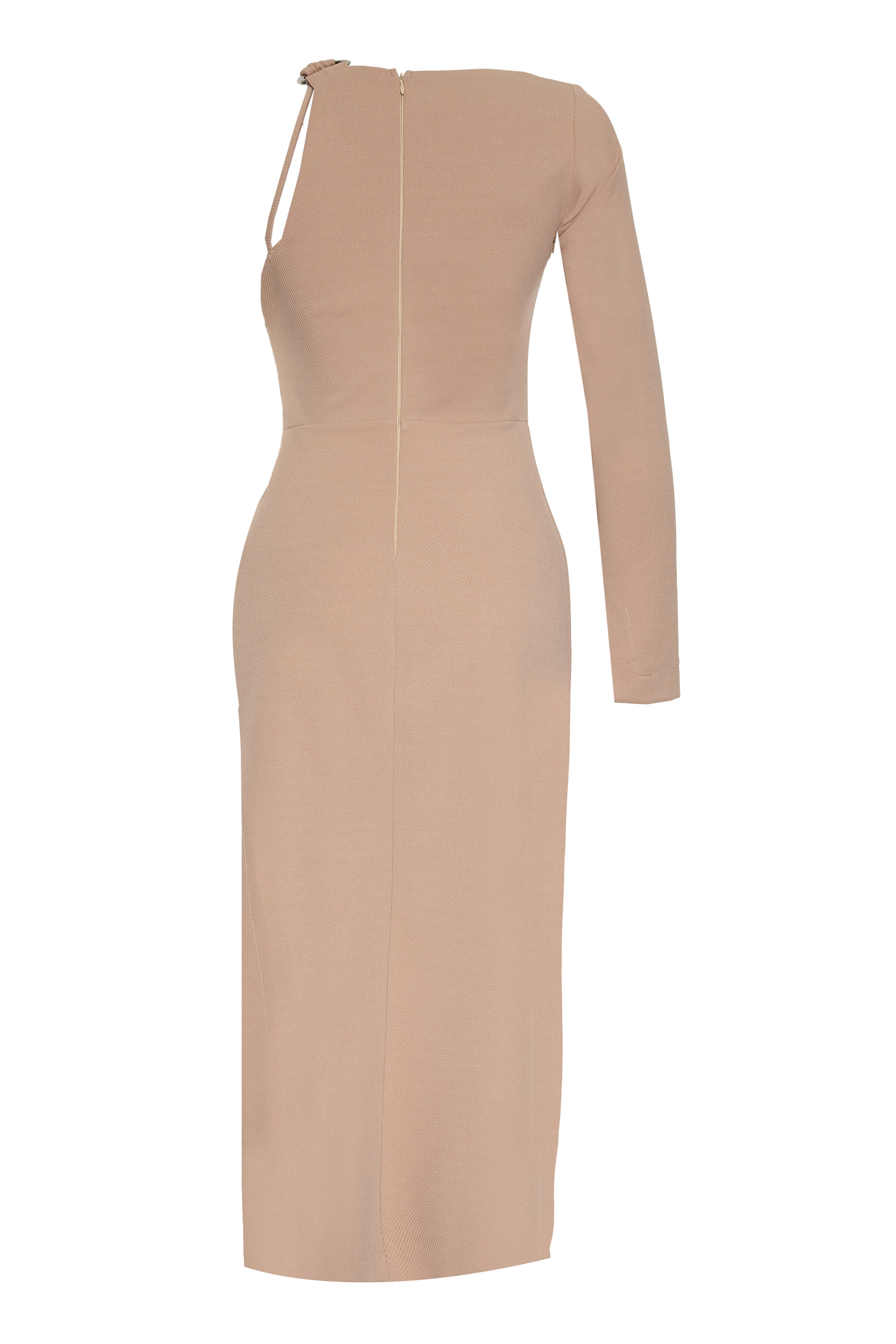Beige Felisha One Arm Maxi Dress