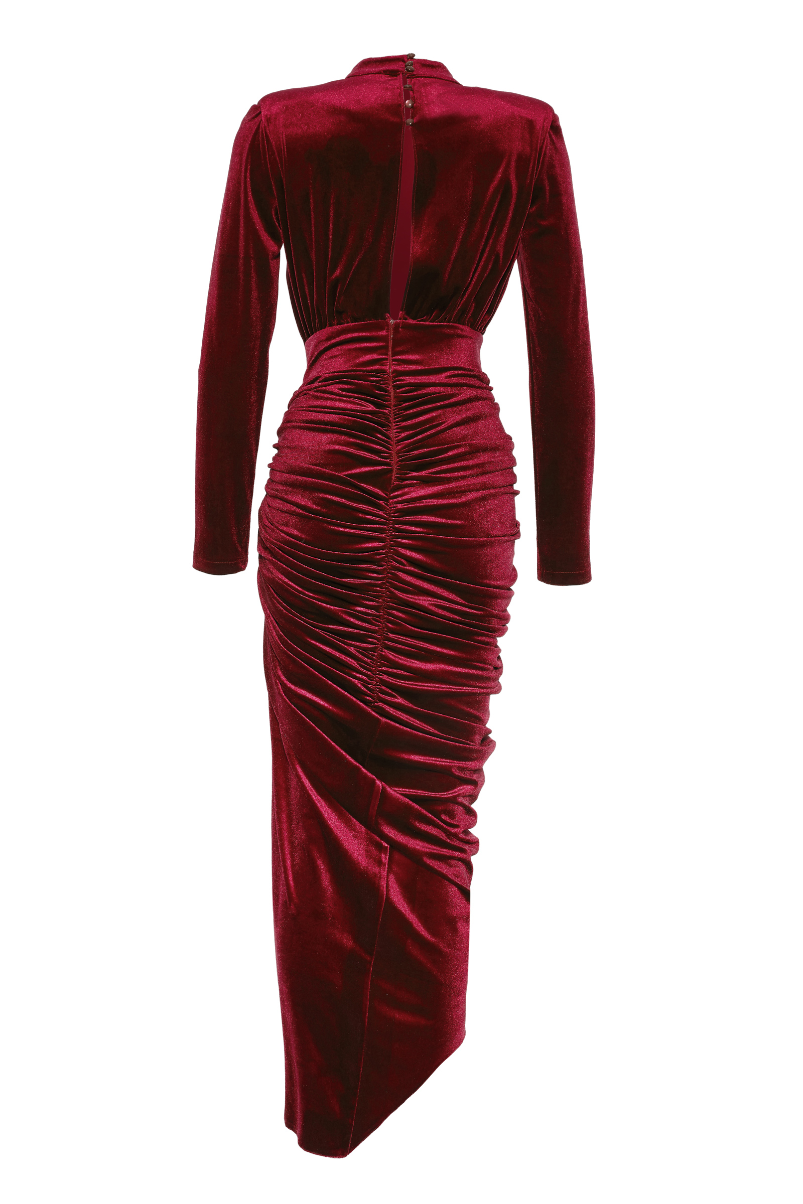 Red Velvet Long Sleeve Dress