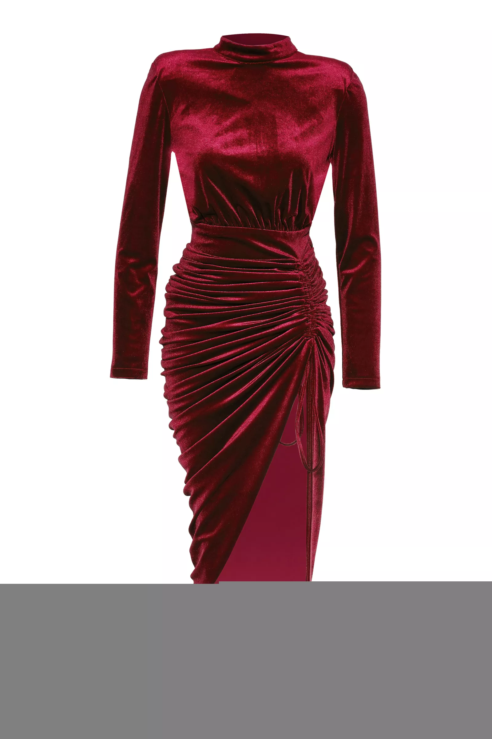 Red Velvet Long Sleeve Dress