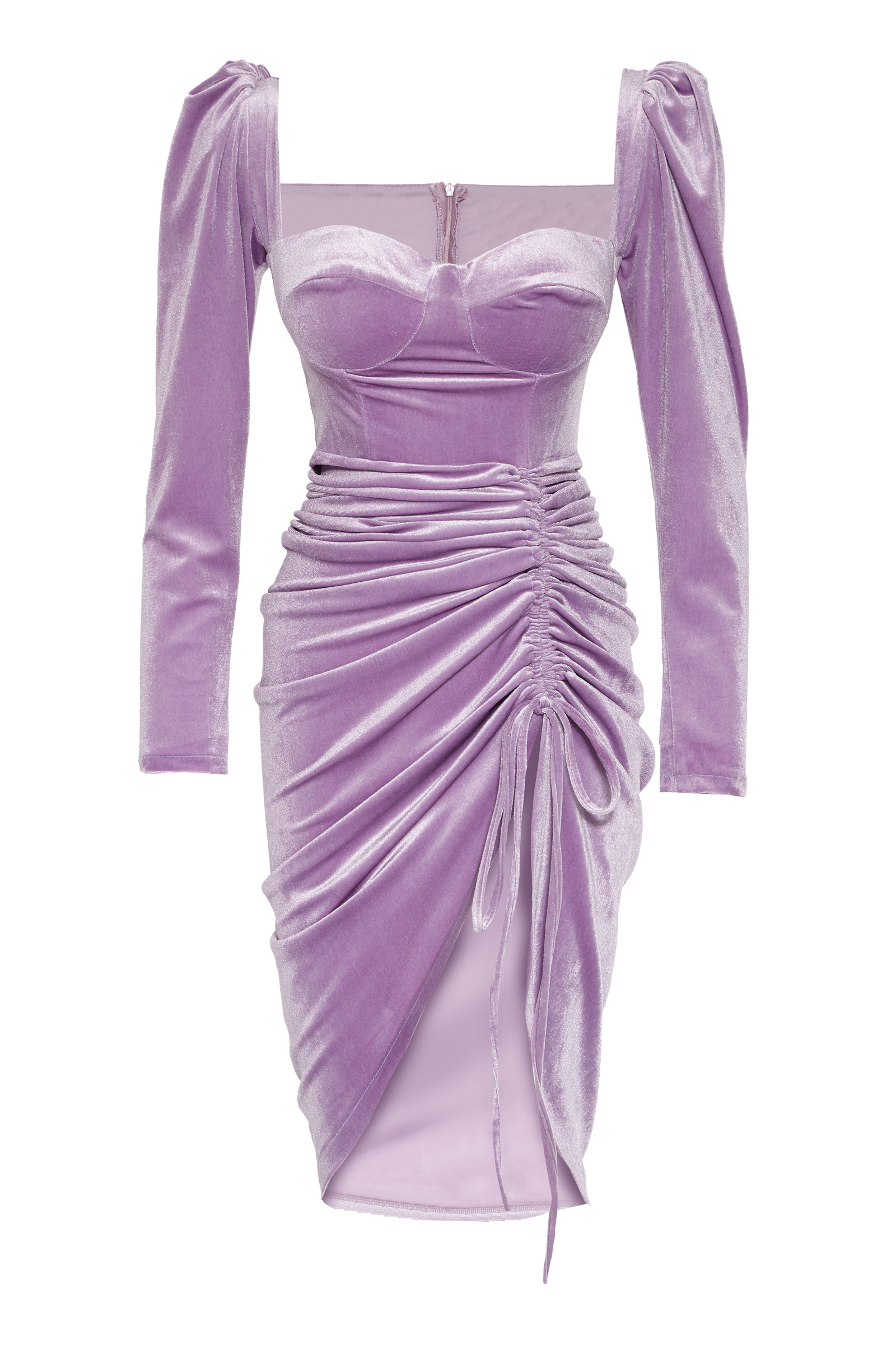 Lilac Velvet Long Sleeve Maxi Dress