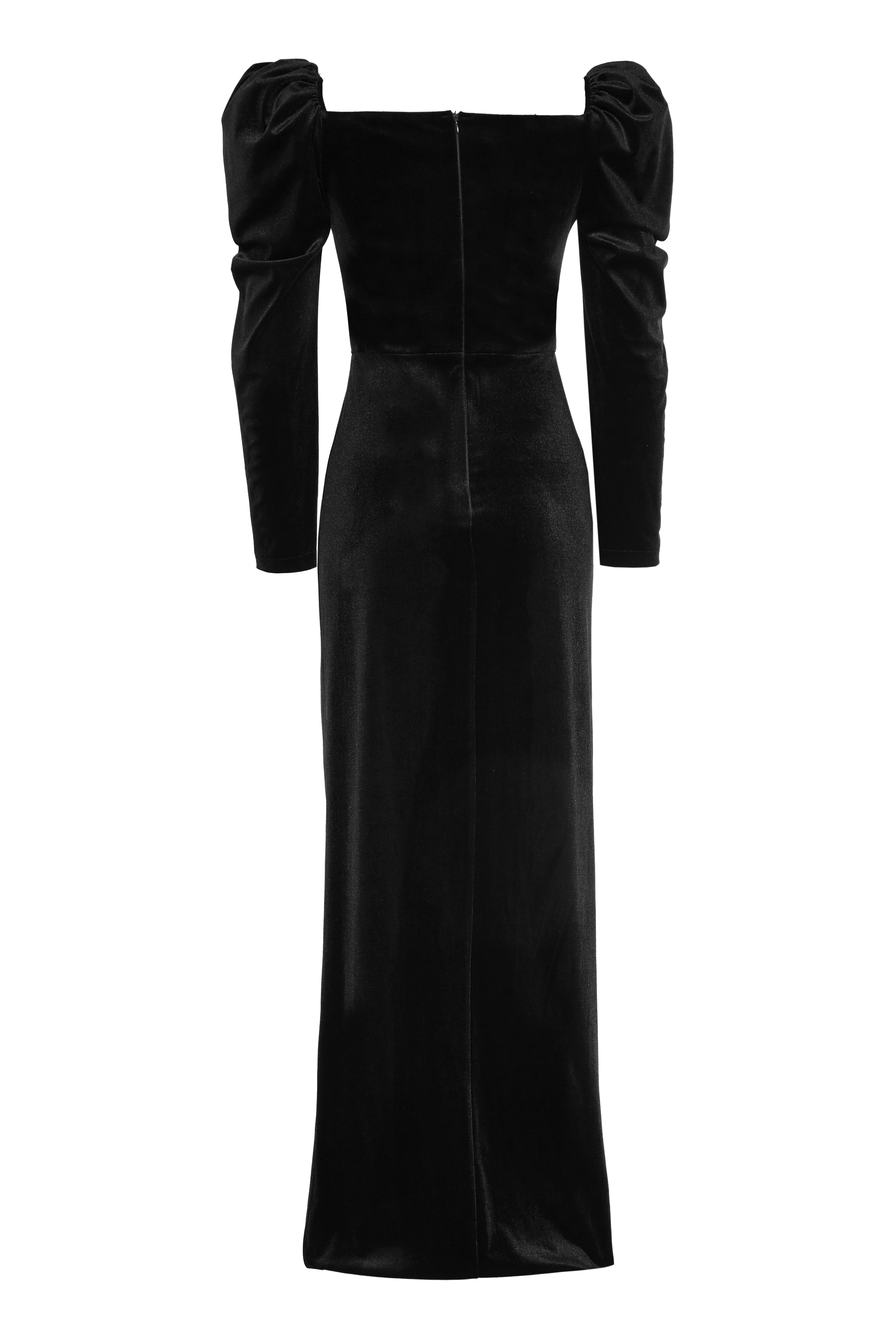 Black Velvet Long Sleeve Maxi Dress