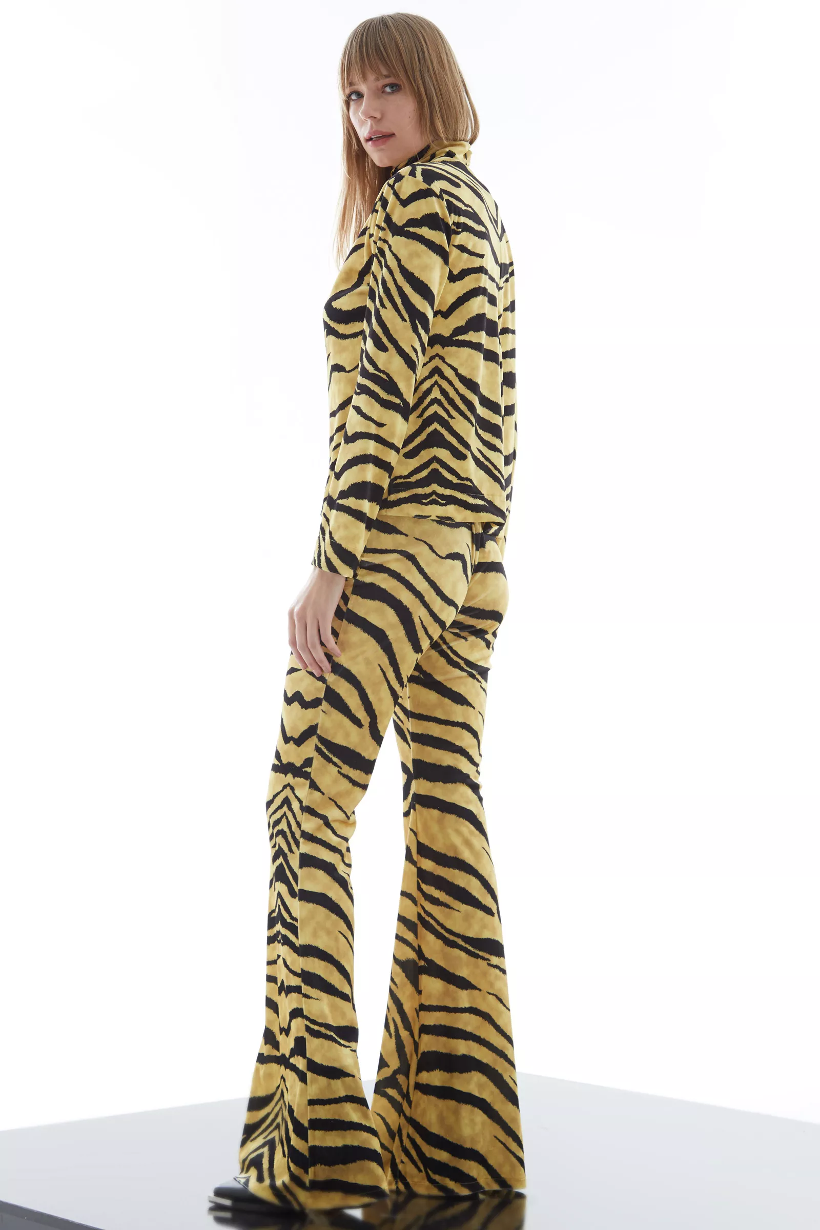 Printed Velvet Long Sleeve Shirt