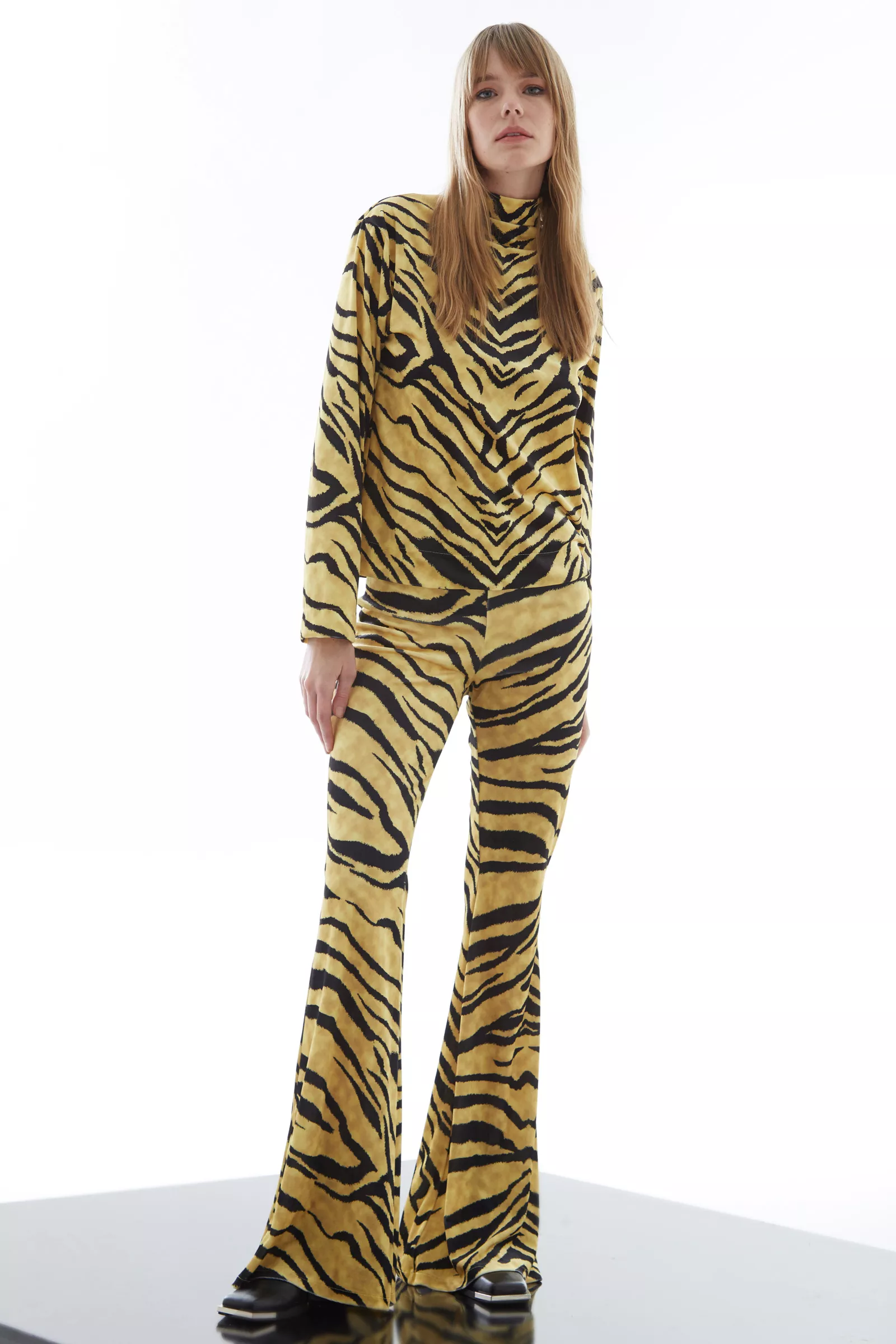 Printed Velvet Long Sleeve Shirt