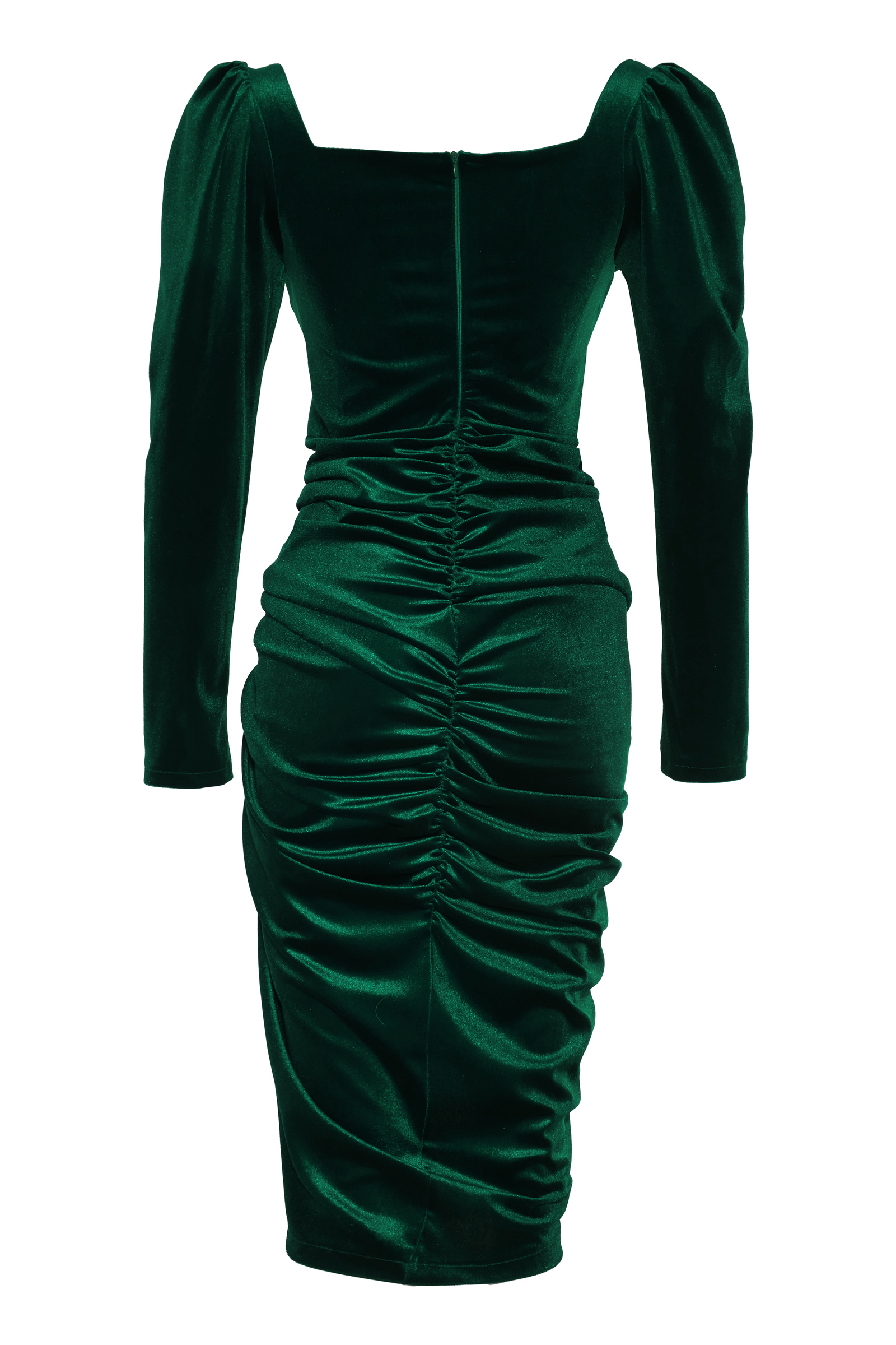 Green Velvet Long Sleeve Maxi Dress