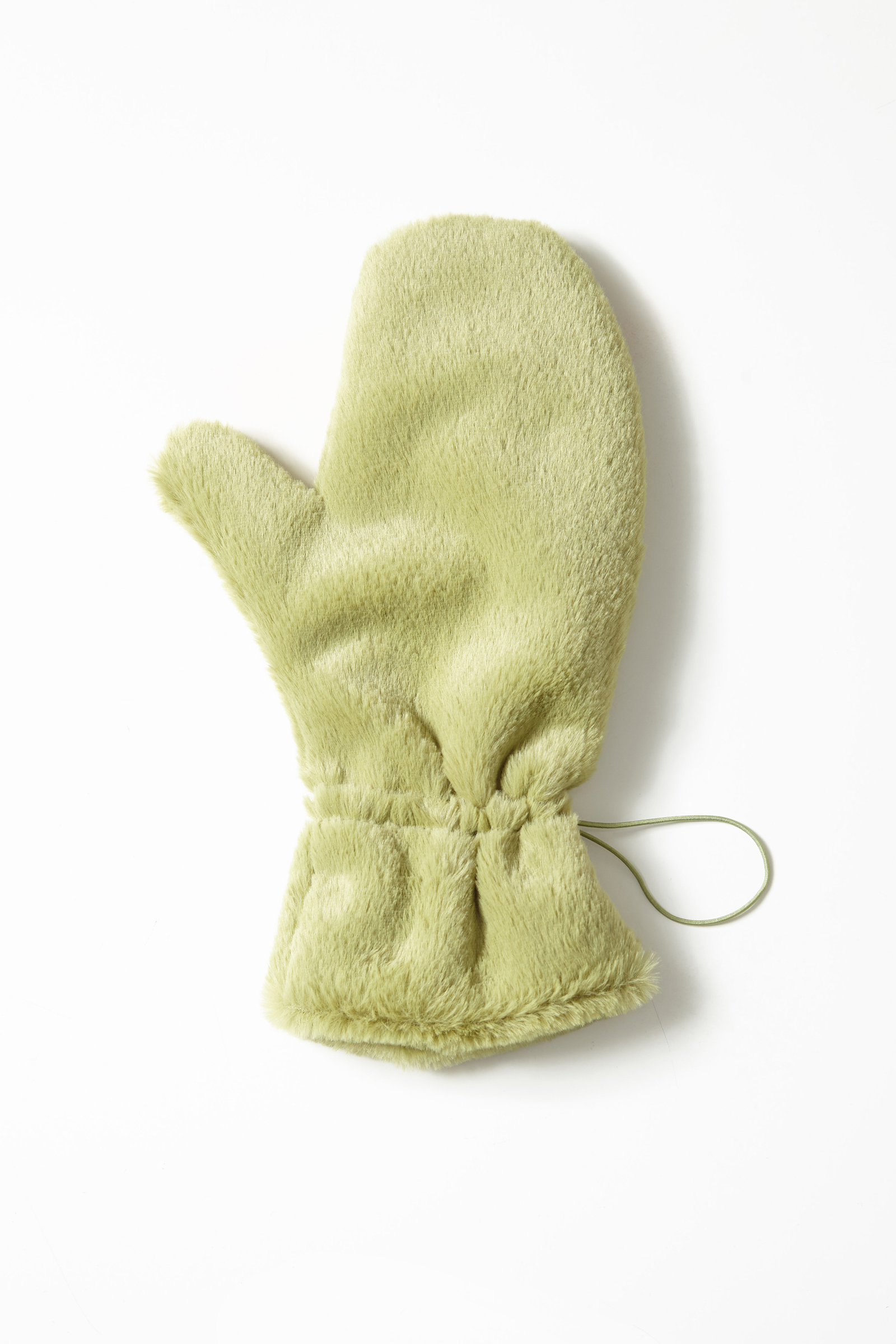 Green Faux Fur Glove Accessory
