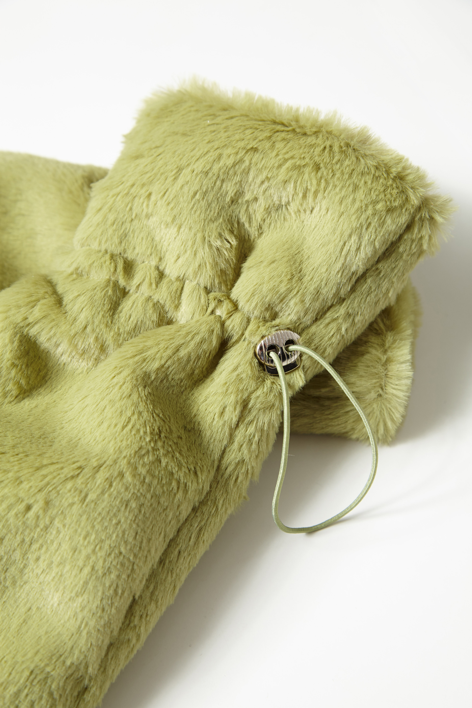 Green Faux Fur Glove Accessory
