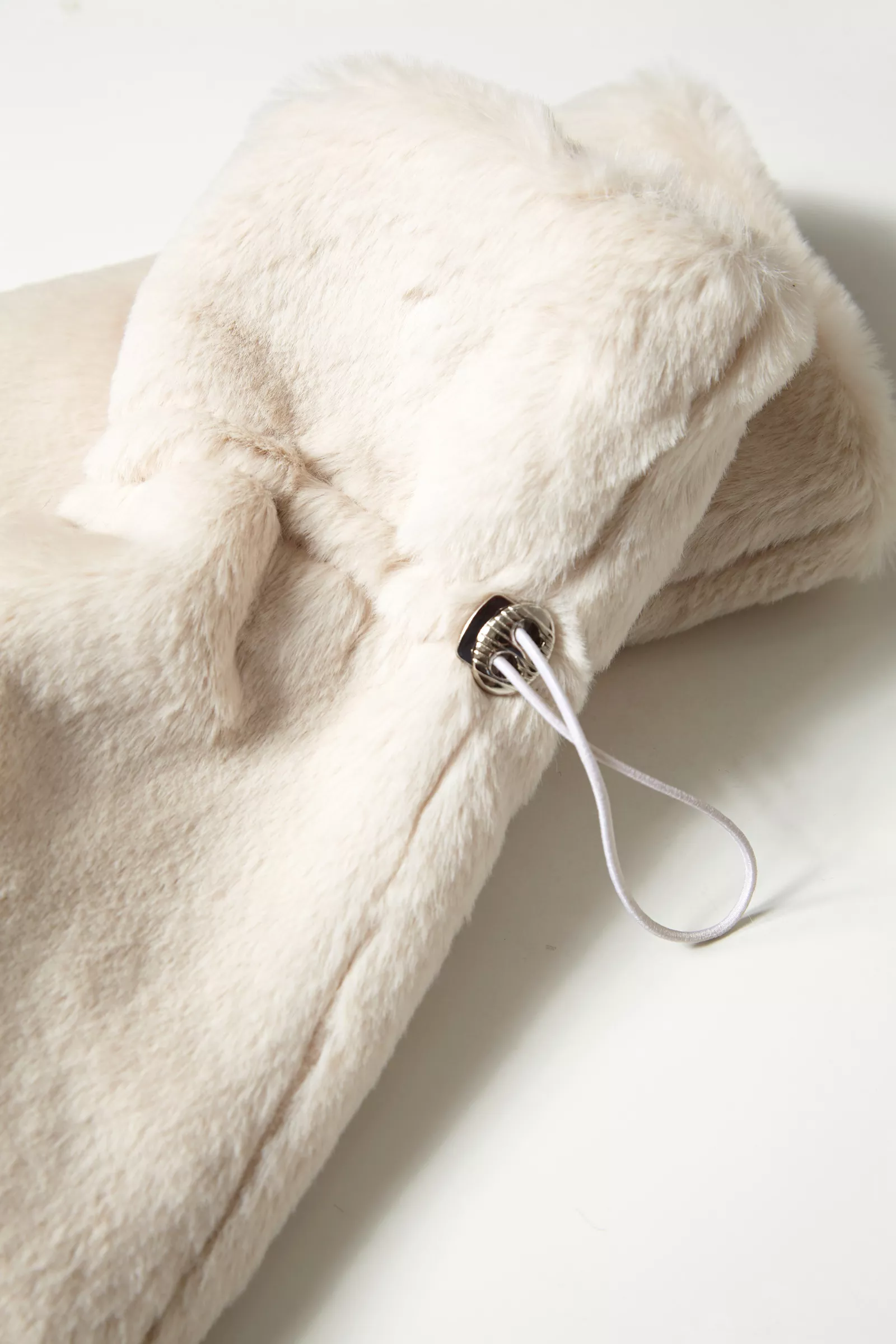 Beige Faux Fur Glove Accessory