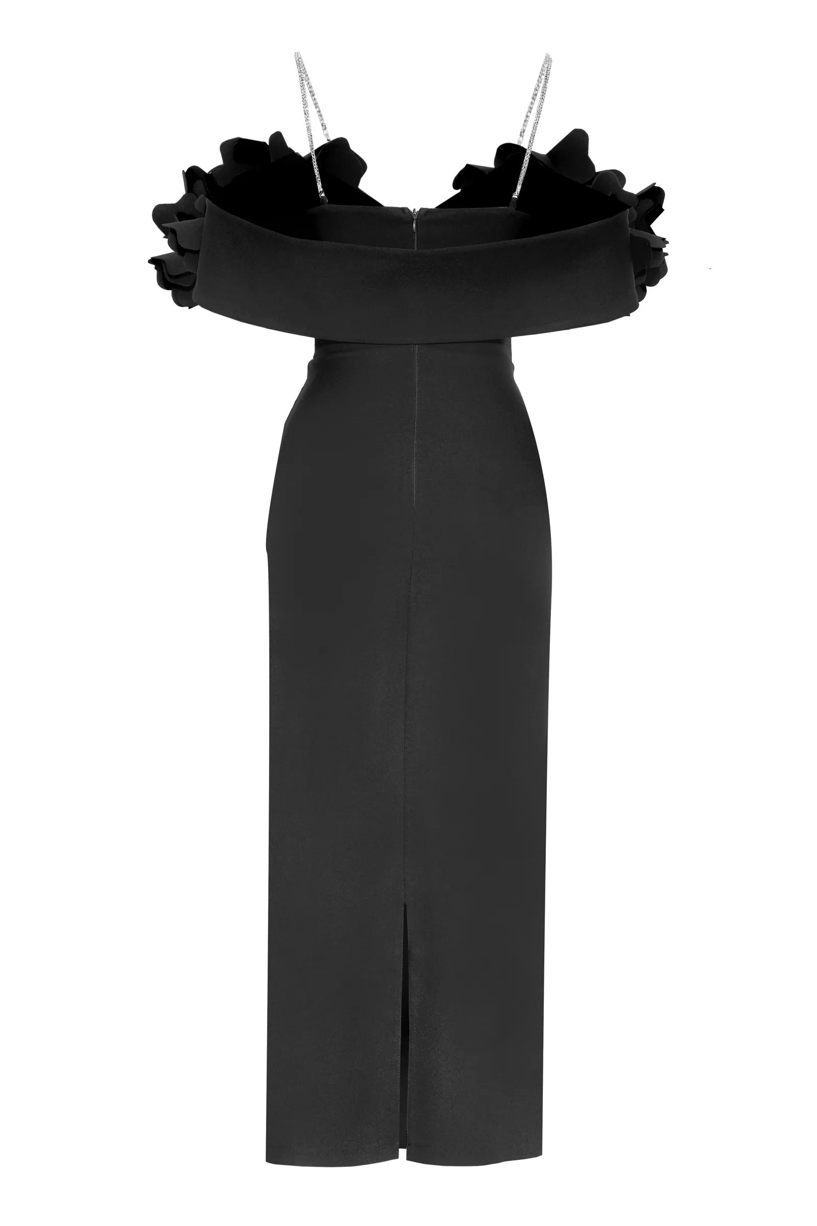 Black Crepe Sleeveless Maxi Dress