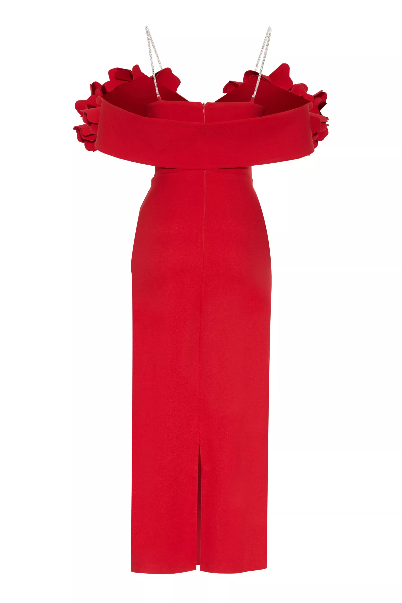 Red Crepe Sleeveless Maxi Dress
