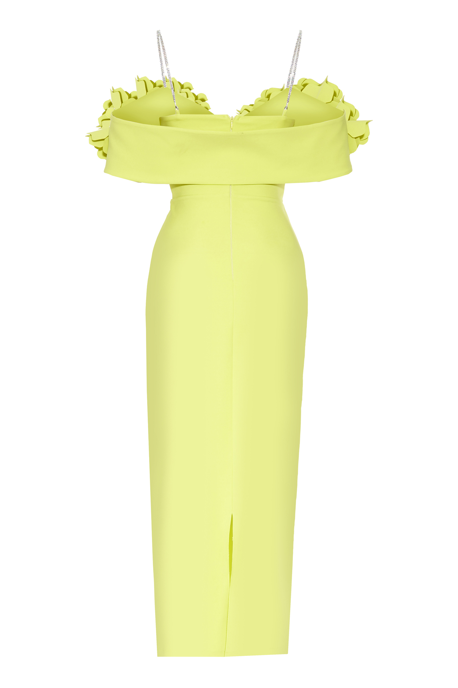 Peanut Green Crepe Sleeveless Maxi Dress