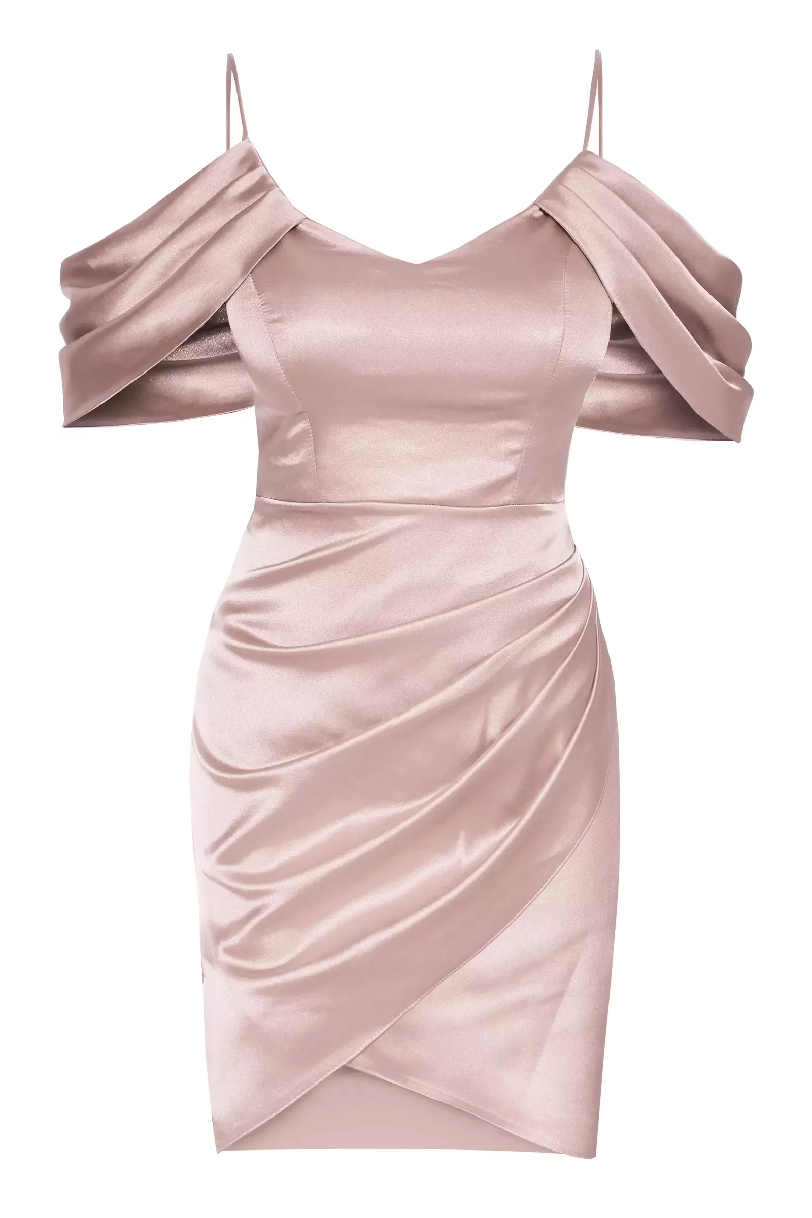 Blush Satin Sleeveless Mini Dress