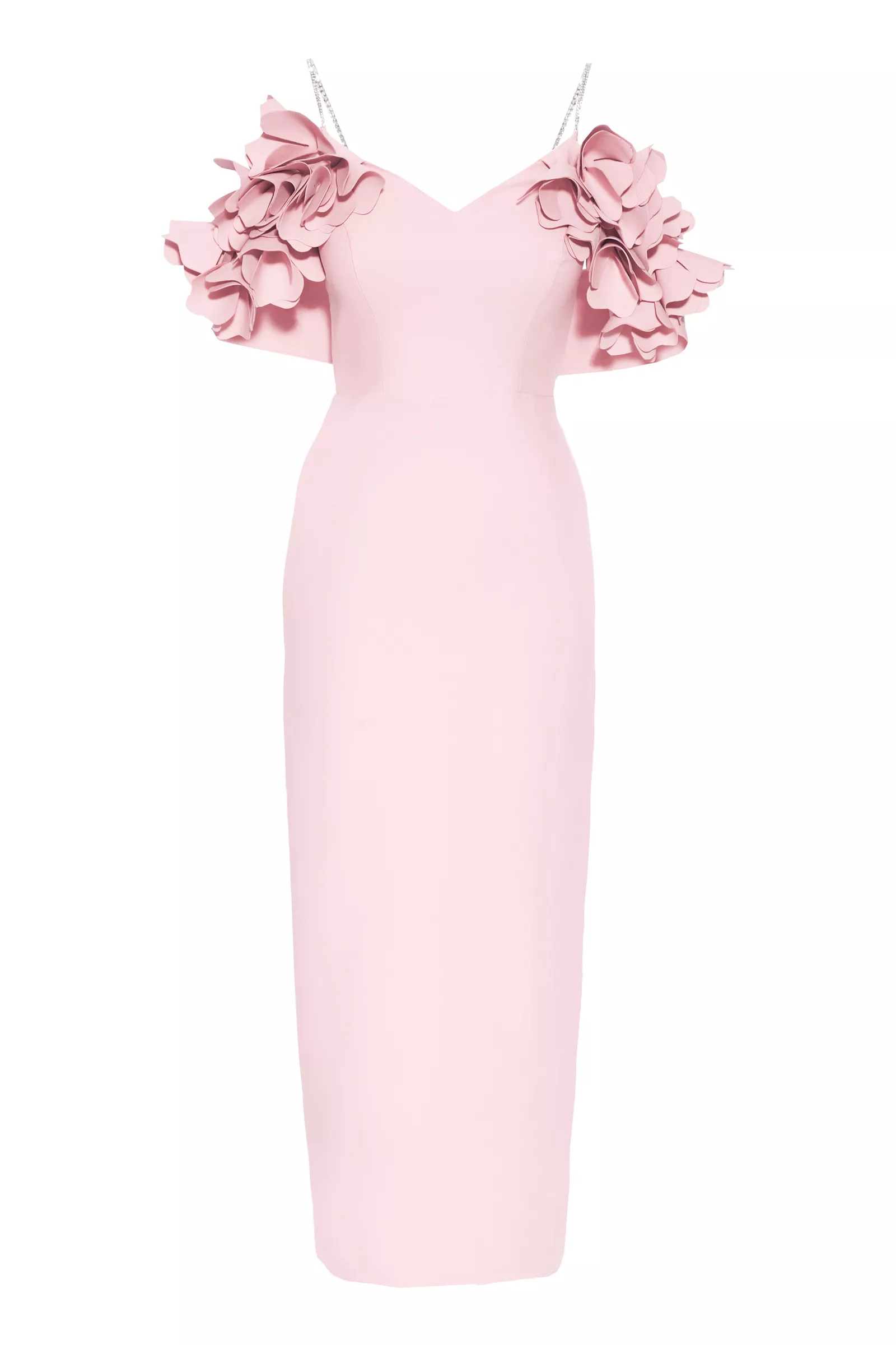Blush Crepe Sleeveless Maxi Dress