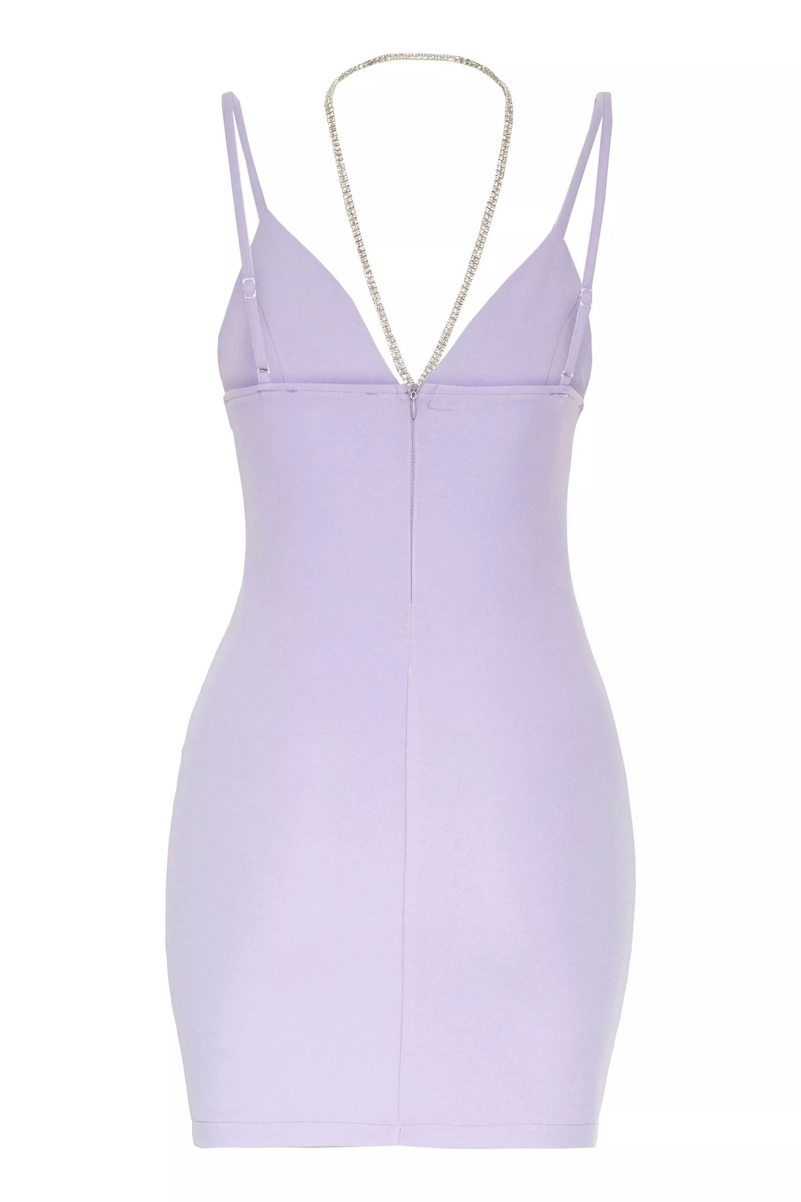 Lilac Crepe Sleeveless Mini Dress