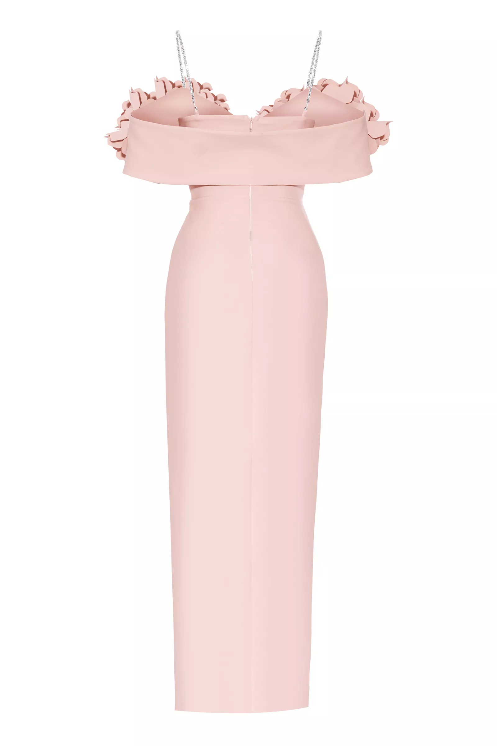 Blush Crepe Sleeveless Long Dress