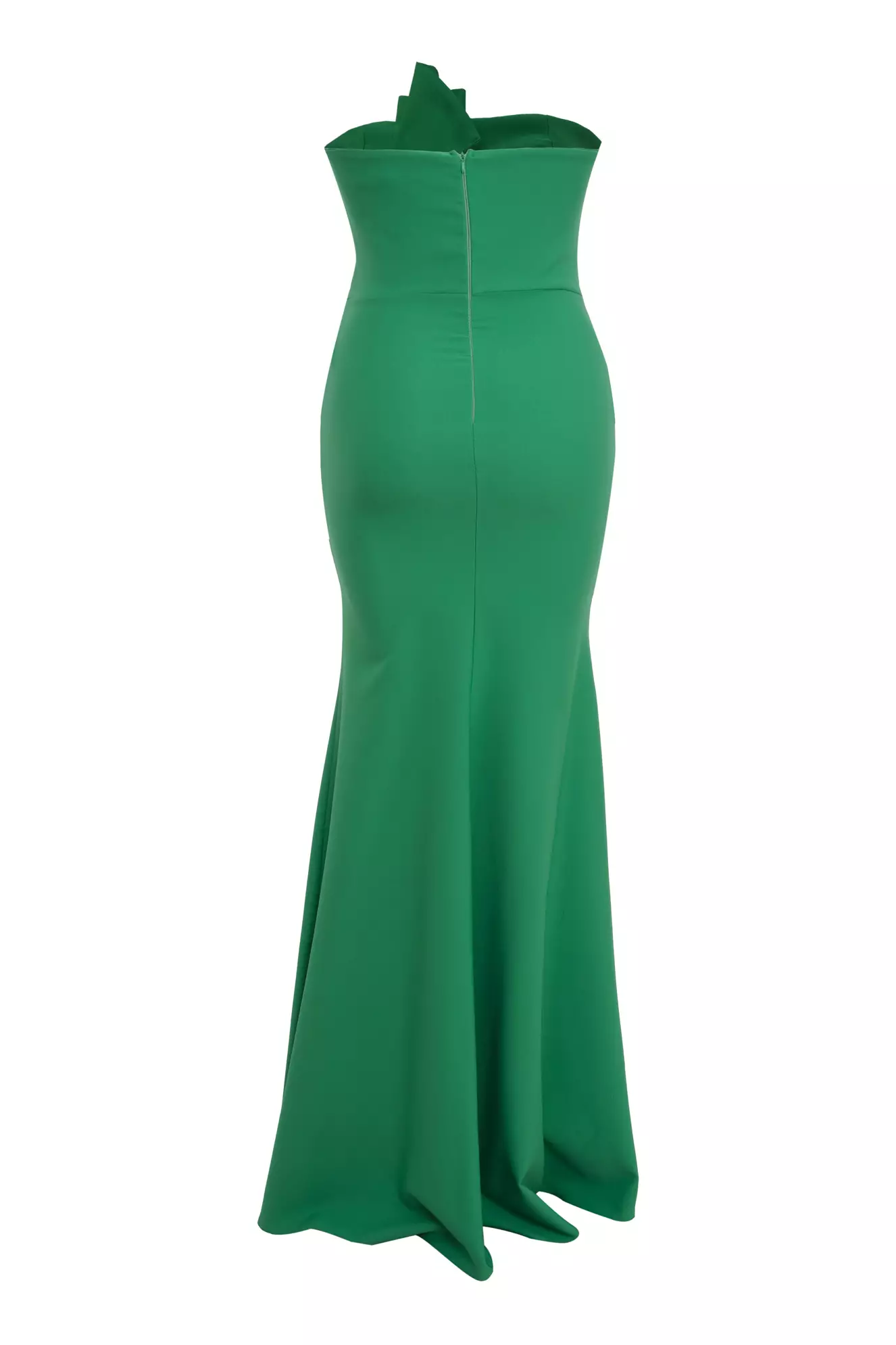 Green Plus Size Crepe Strapless Maxi Dress