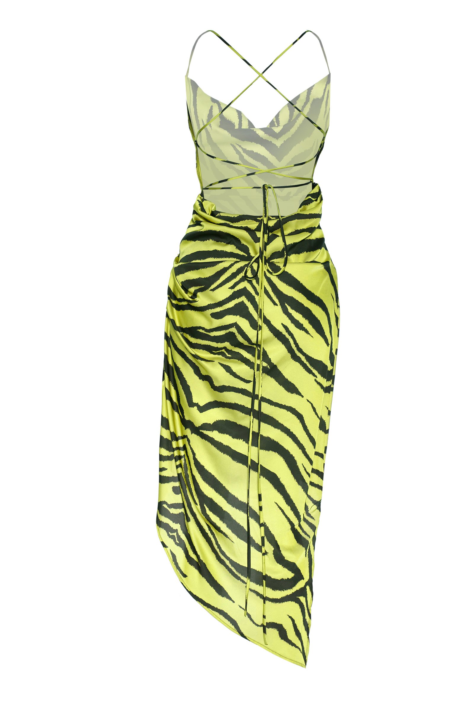 Printed Satin Sleeveless Mini Dress