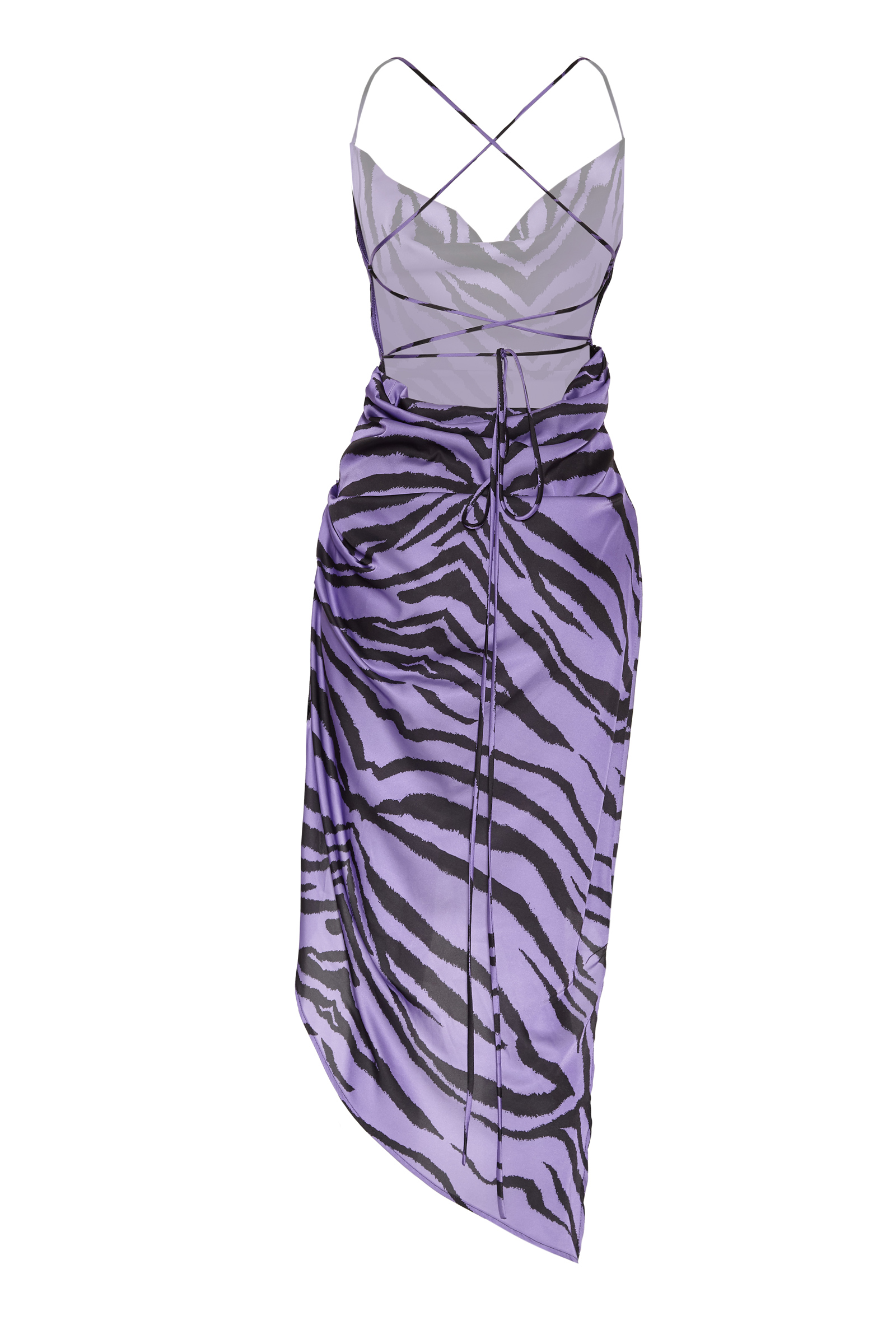 Printed Satin Sleeveless Mini Dress