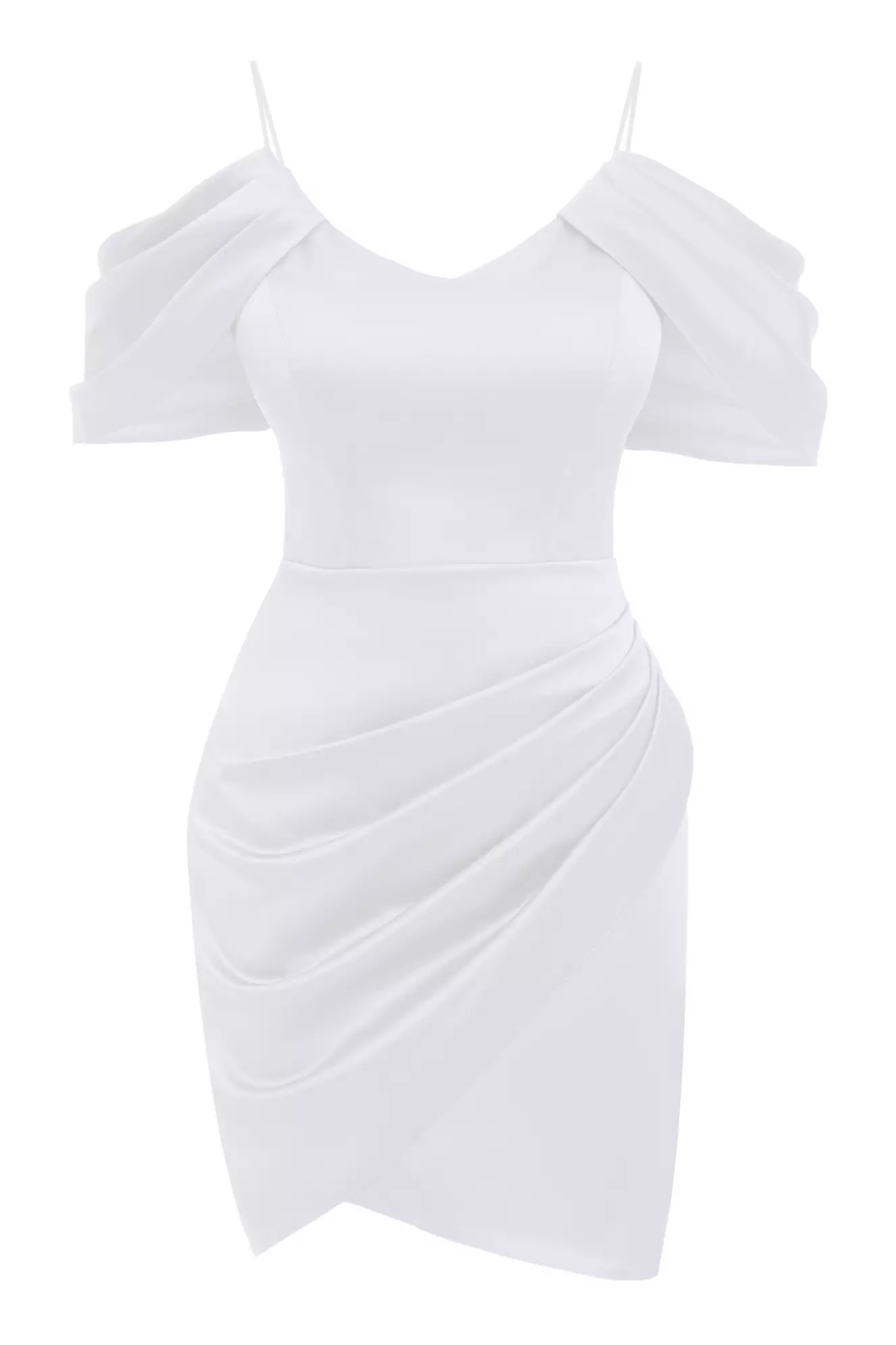 White Satin Sleeveless Mini Dress