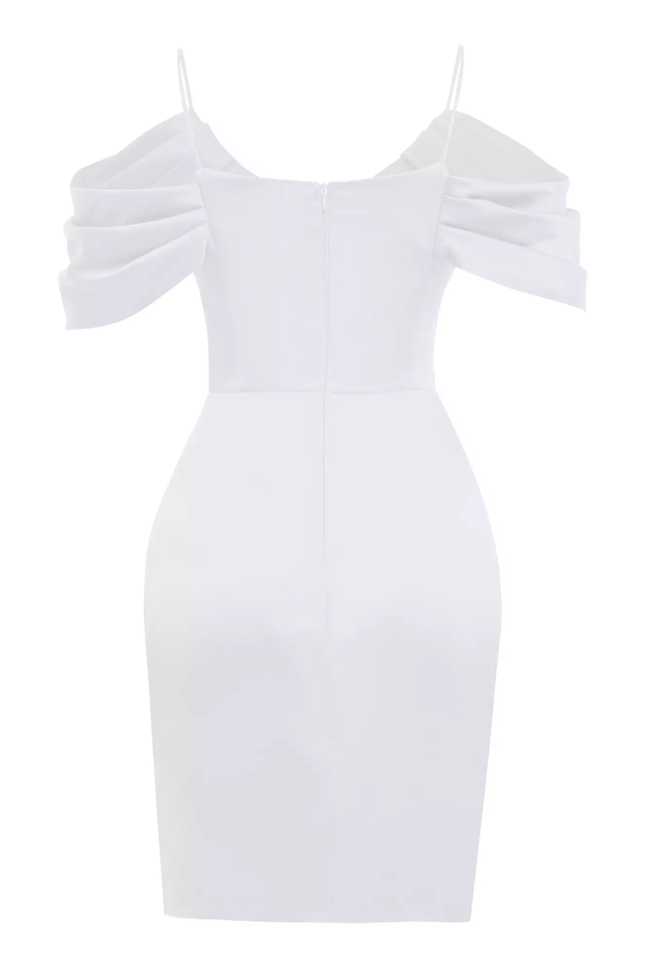 White Satin Sleeveless Mini Dress