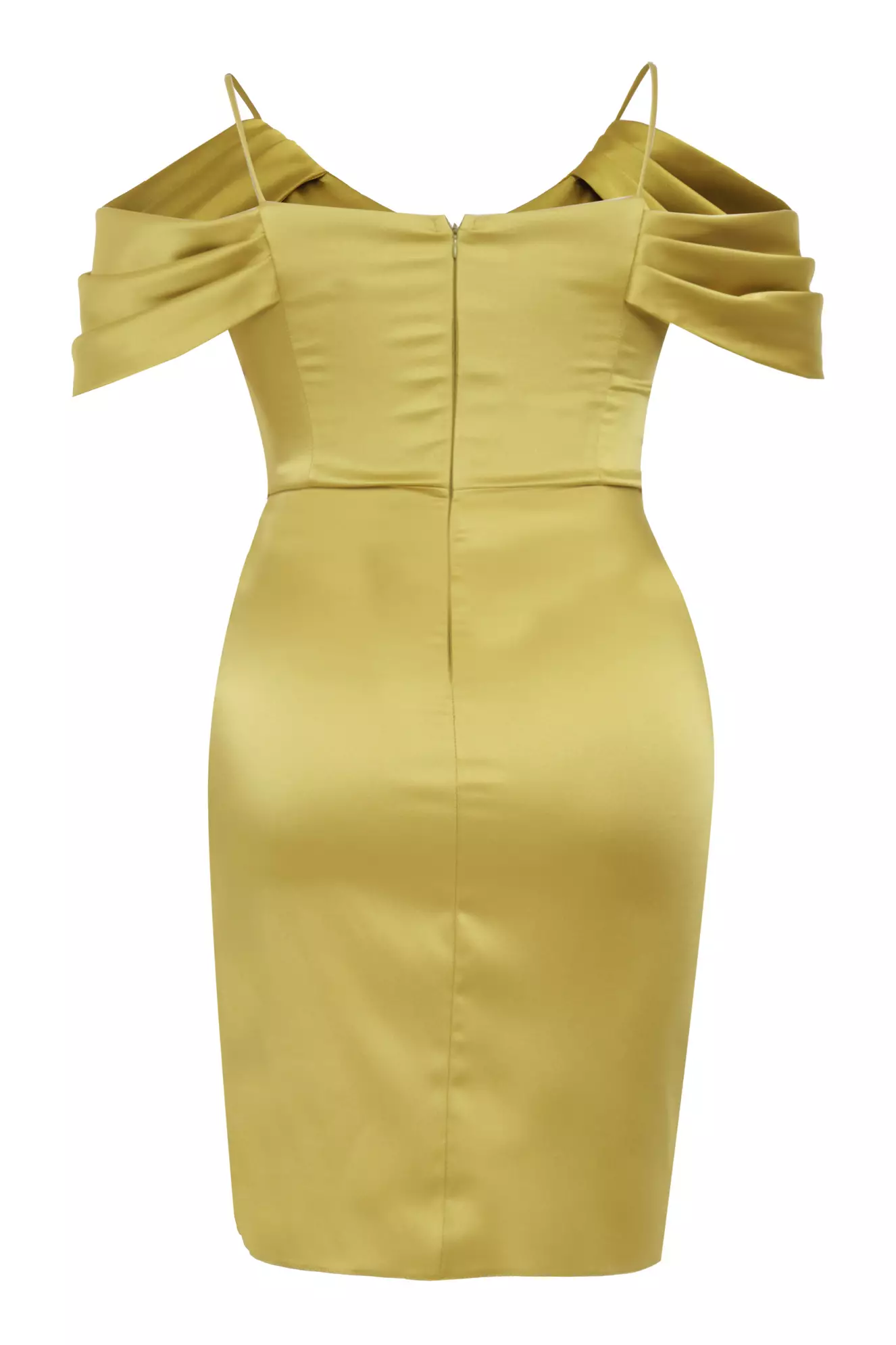 Pistachio Green Plus Size Satin Short Sleeve Mini Dress