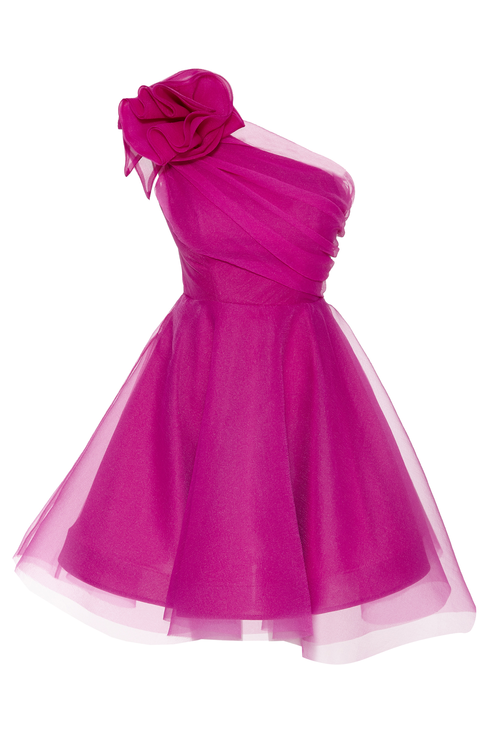 Fuchsia Plus Size Tulle Sleeveless Maxi Dress