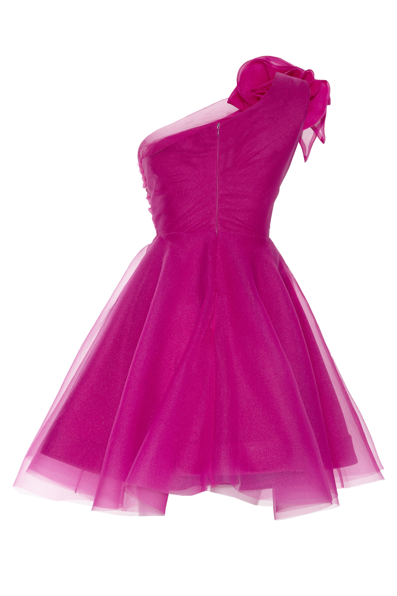 Fuchsia Plus Size Tulle Sleeveless Maxi Dress